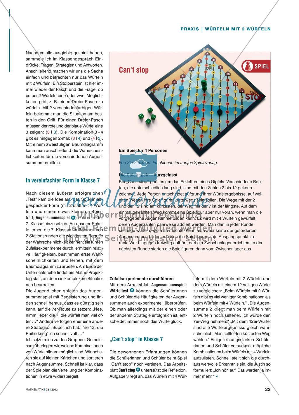 Lernspiel zur Analyse von Zufallsexperimenten Preview 2