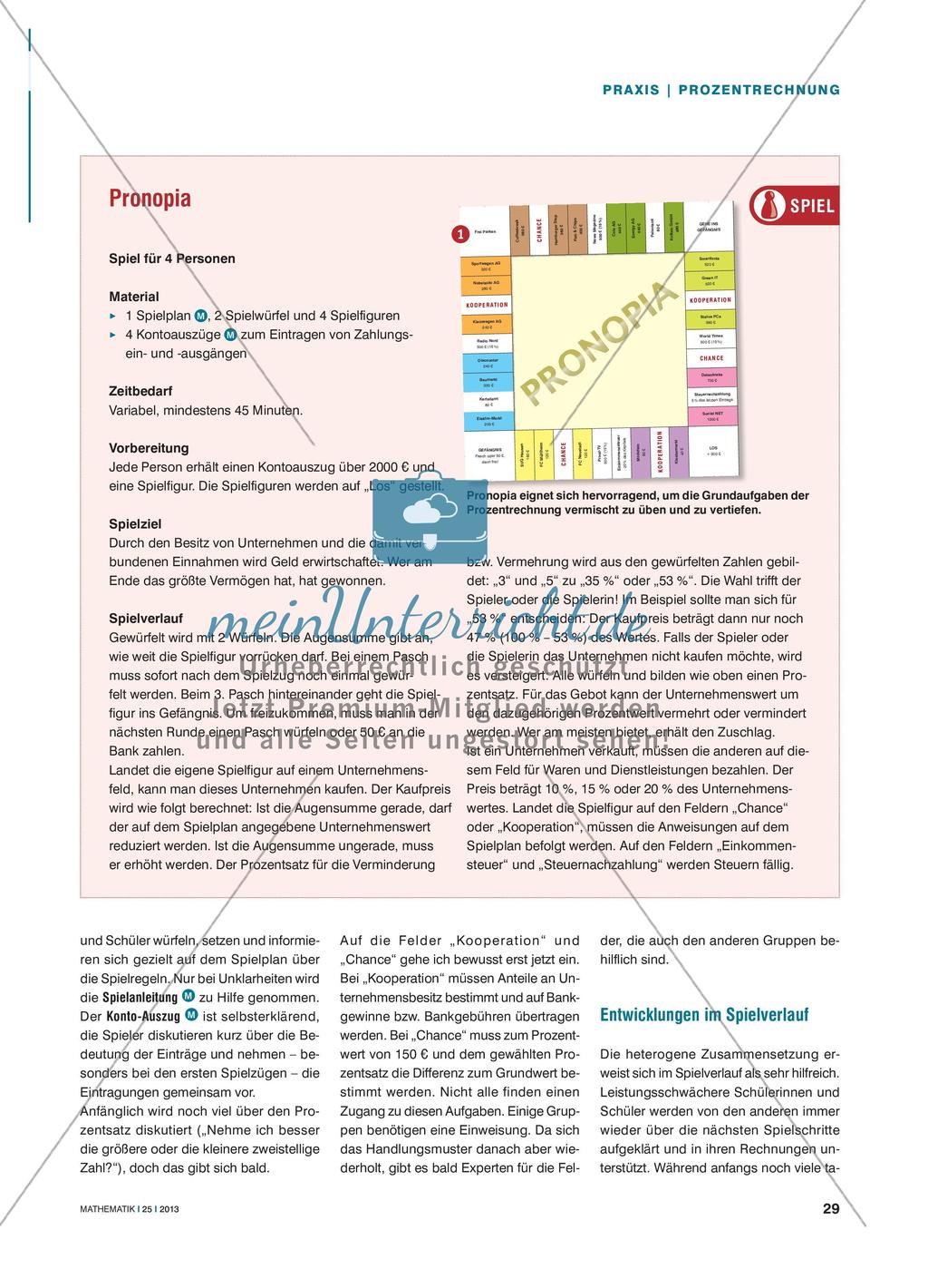 Unternehmerisch tätig! - Prozentrechnung (und Wirtschaften) Preview 2