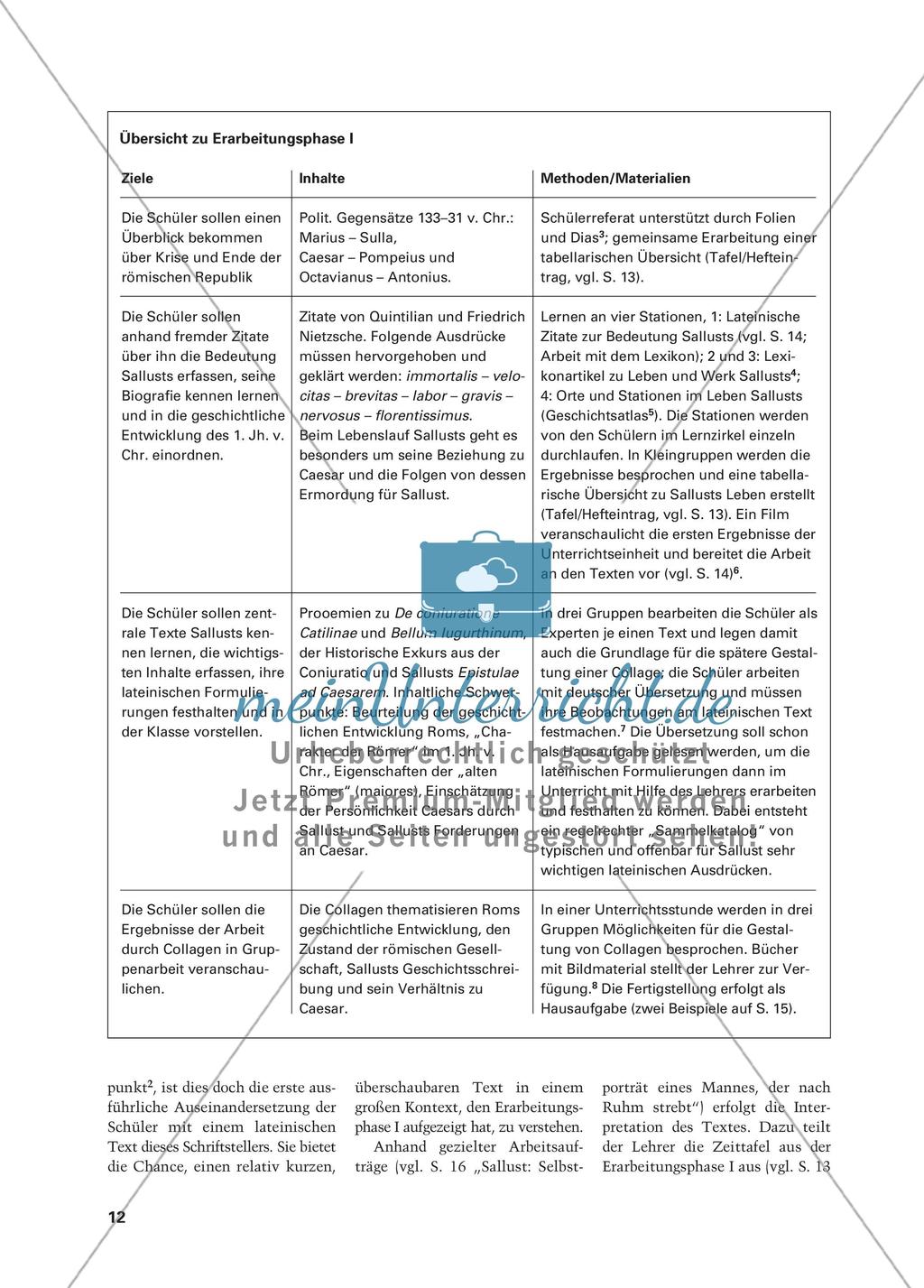 Die Selbstdarstellung Sallusts als Ausgangspunkt der Sallust-Lektüre Preview 2