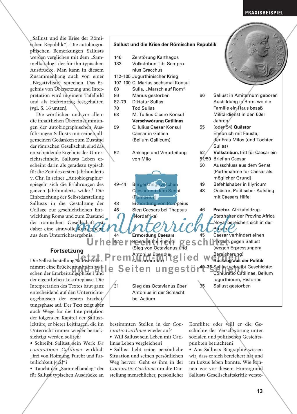 Die Selbstdarstellung Sallusts als Ausgangspunkt der Sallust-Lektüre Preview 3