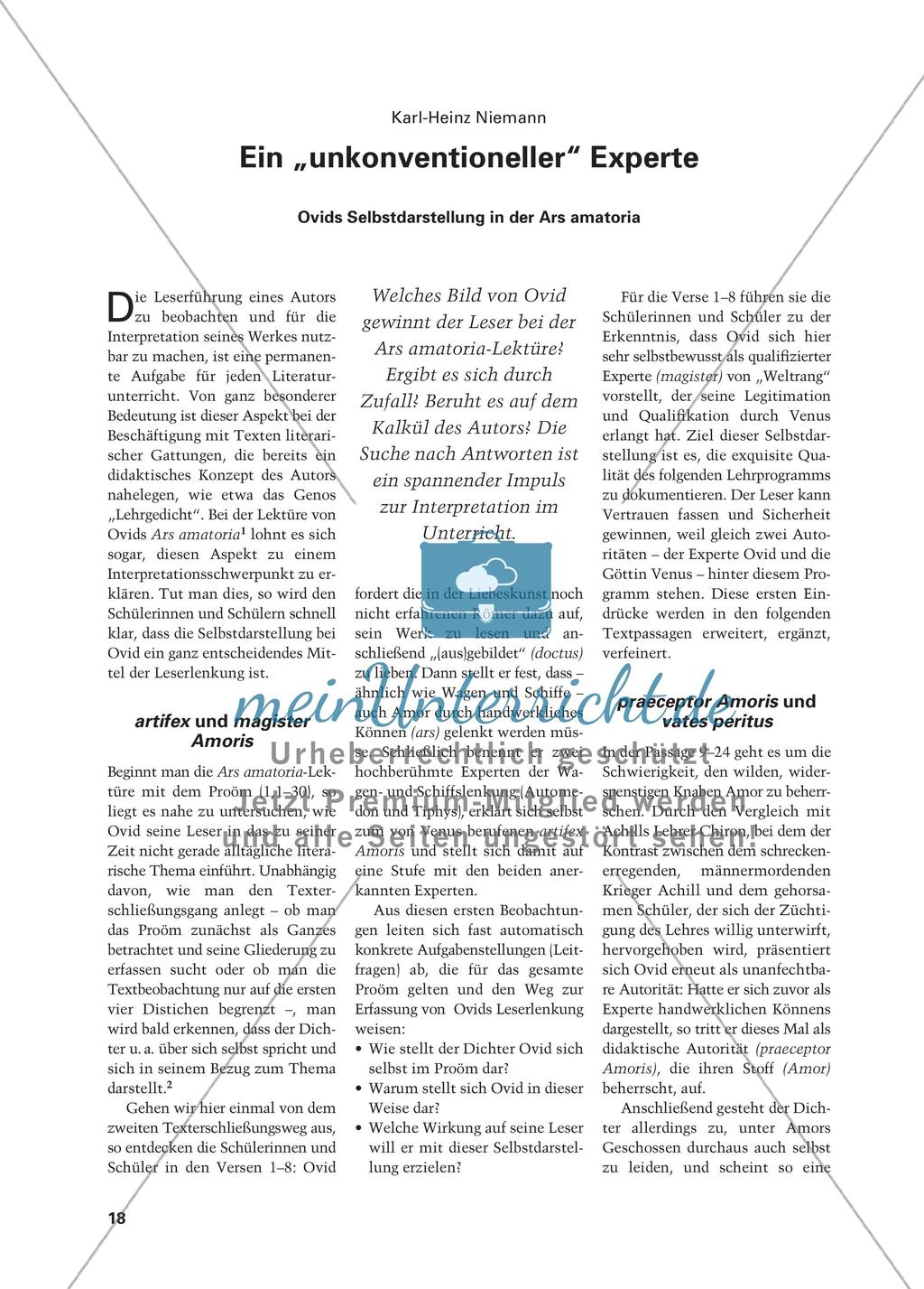 Ovids Selbstdarstellung in der Ars amatoria Preview 1