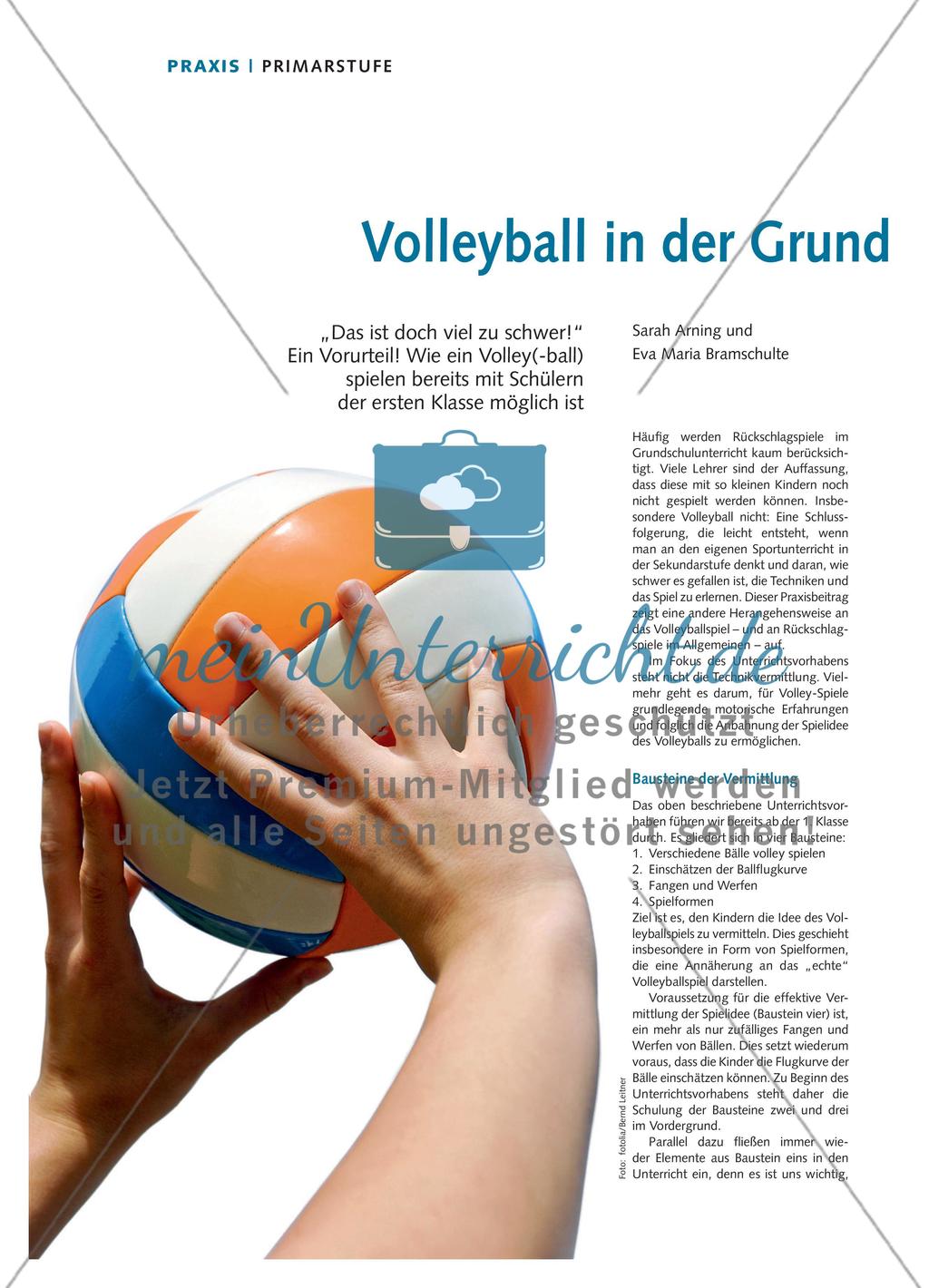Volleyball in der Grundschule Preview 1