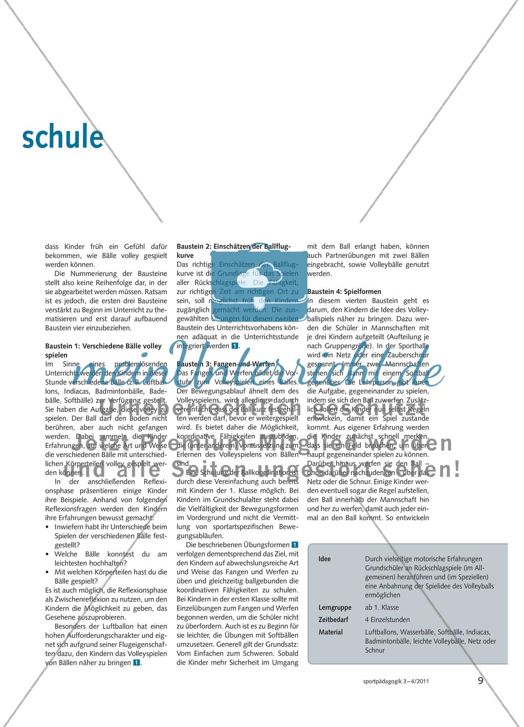 Volleyball in der Grundschule Preview 2