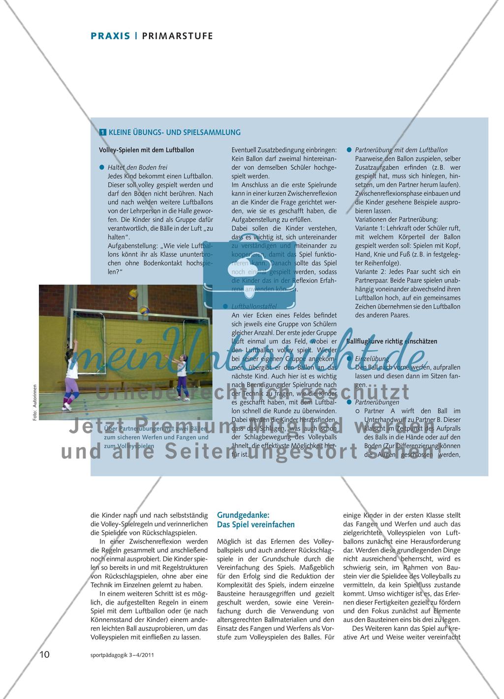 Volleyball in der Grundschule Preview 3