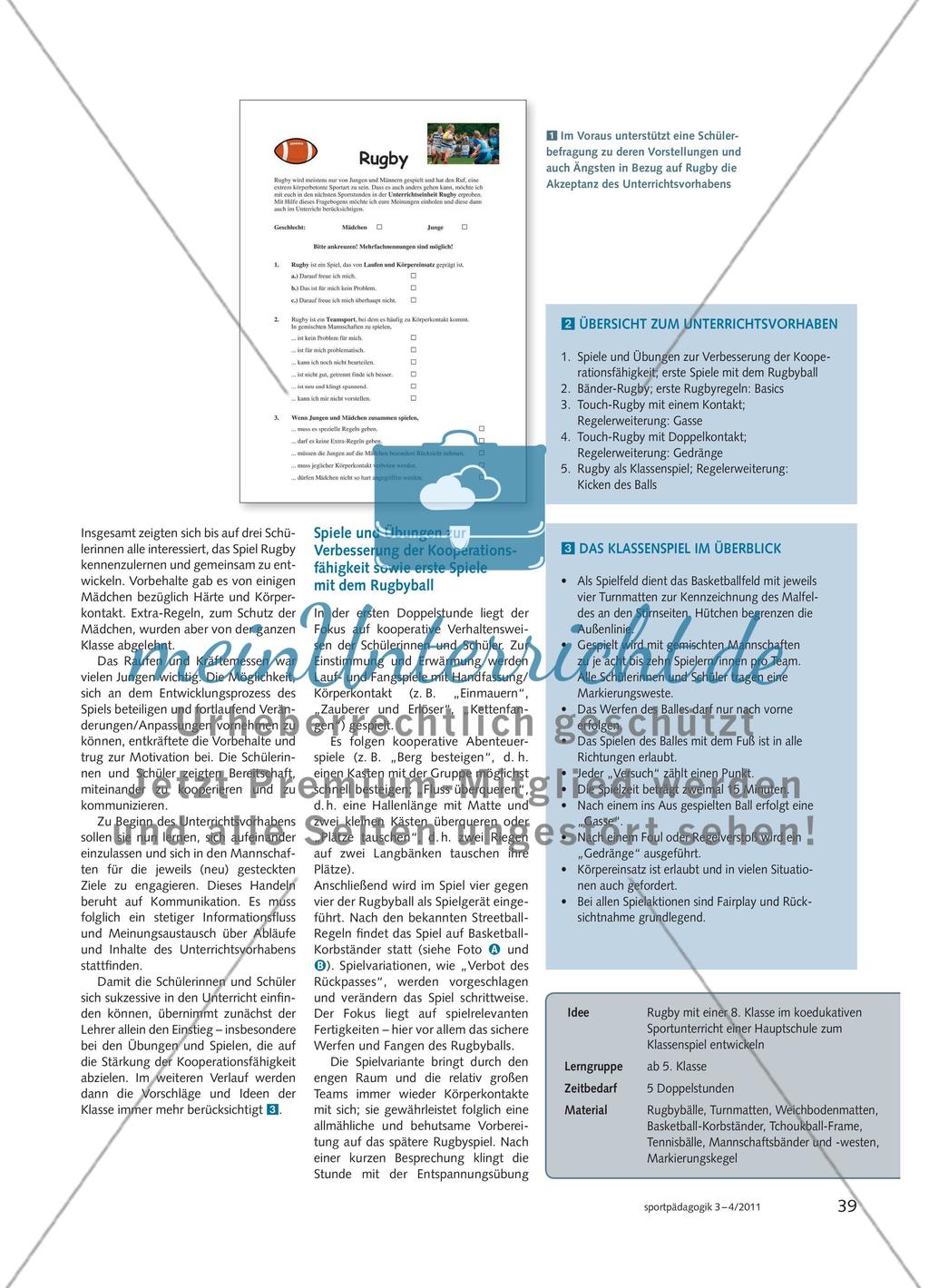 Rugby ein Klasse(n)-Spiel Preview 2