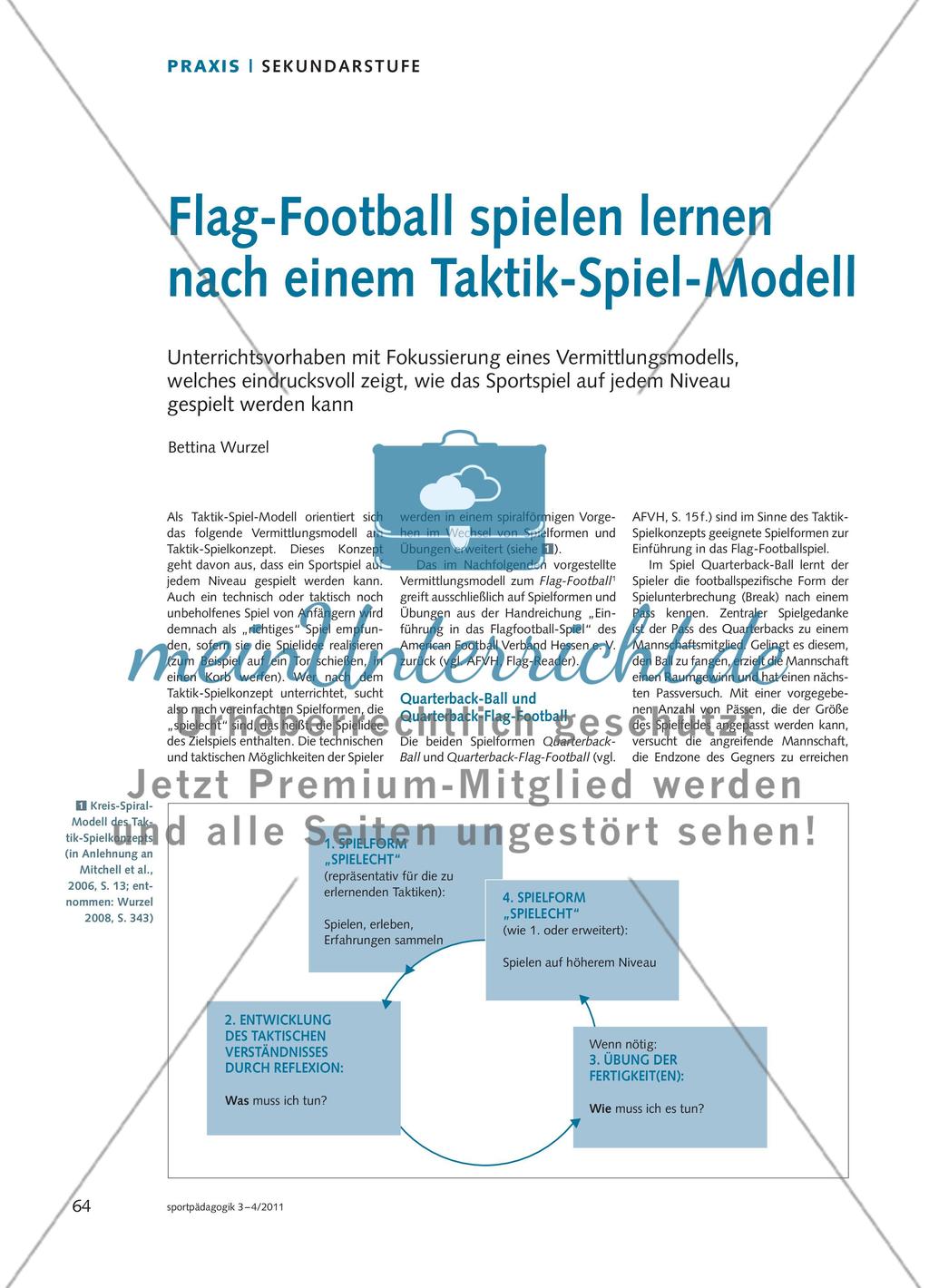 Flag-Football spielen lernen nach einem Taktik-Spiel-Modell Preview 1