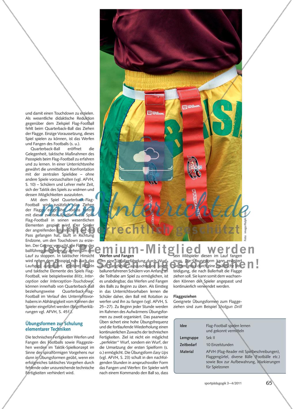 Flag-Football spielen lernen nach einem Taktik-Spiel-Modell Preview 2