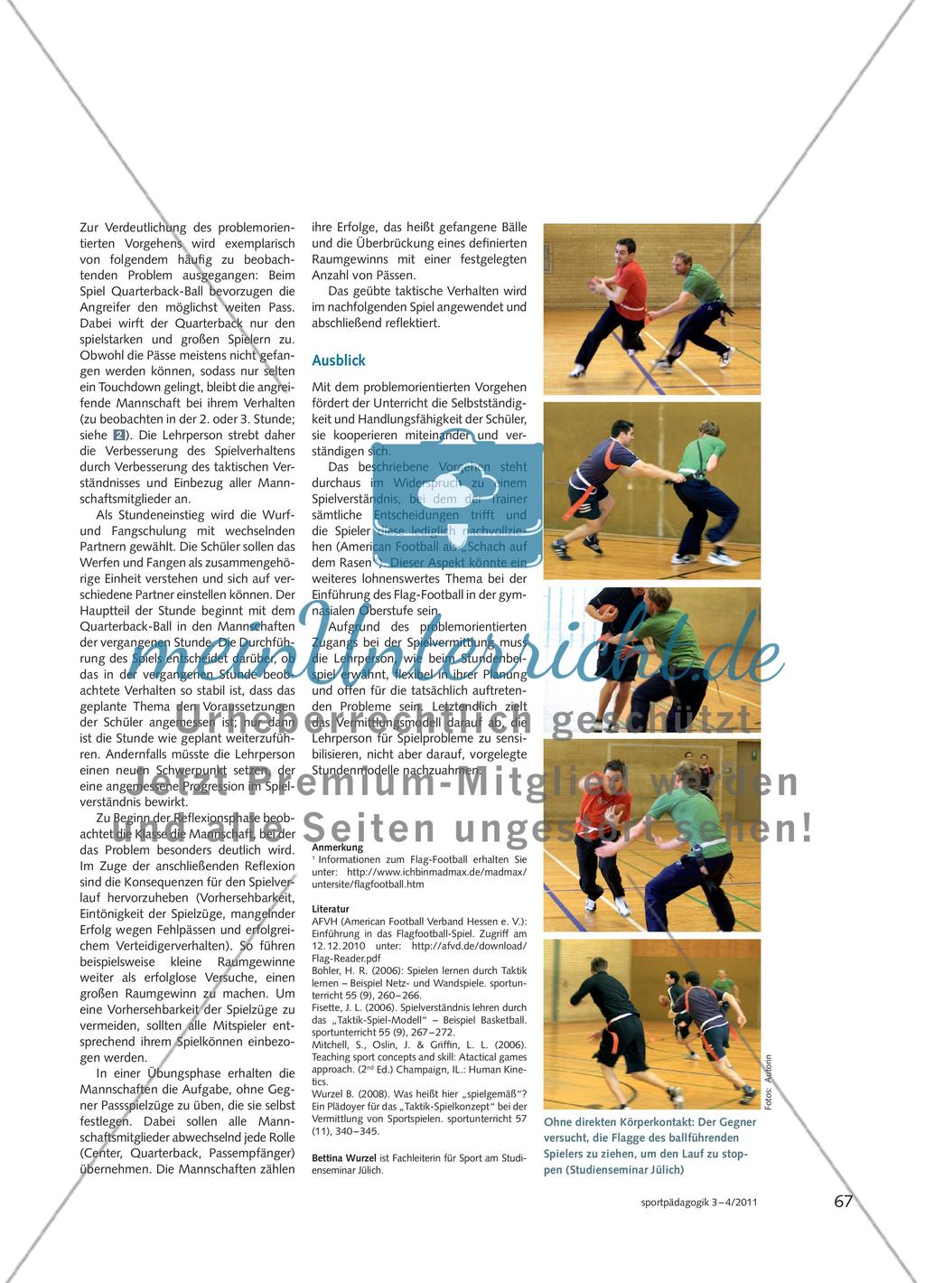 Flag-Football spielen lernen nach einem Taktik-Spiel-Modell Preview 4