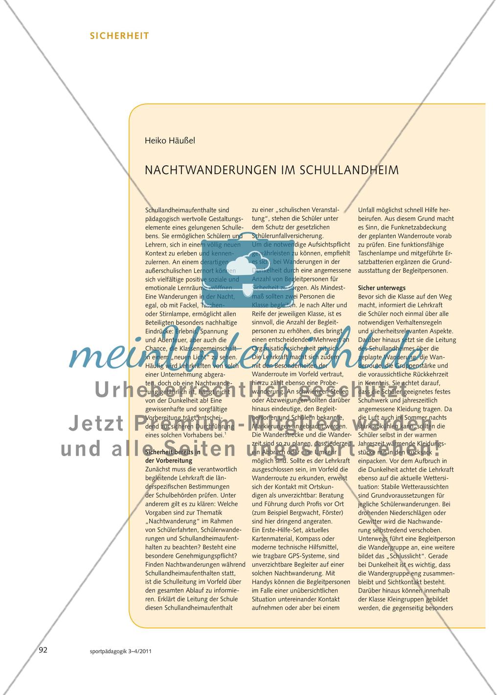 Nachtwanderungen im Schullandheim Preview 1