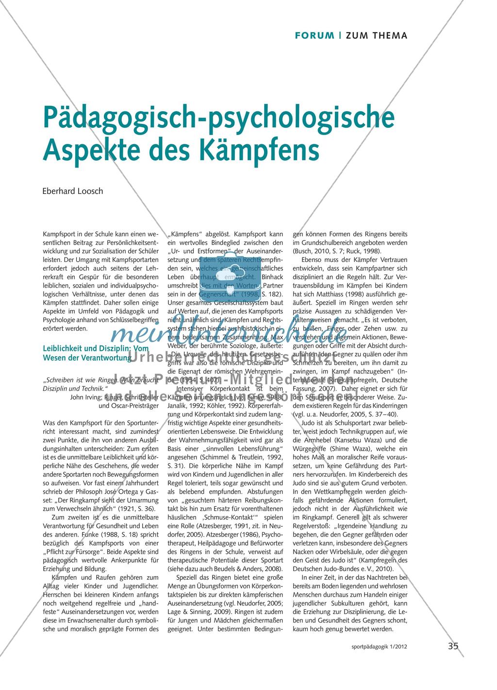 Pädagogisch-psychologische Aspekte des Kämpfens Preview 1