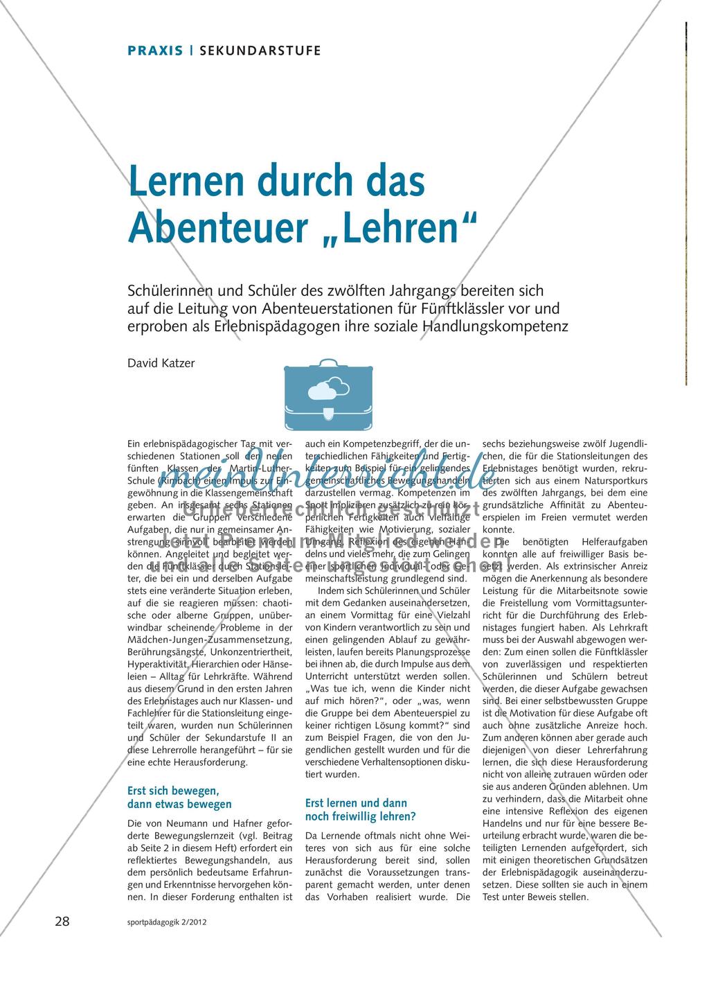 Lernen durch das Abenteuer „Lehren“ Preview 1