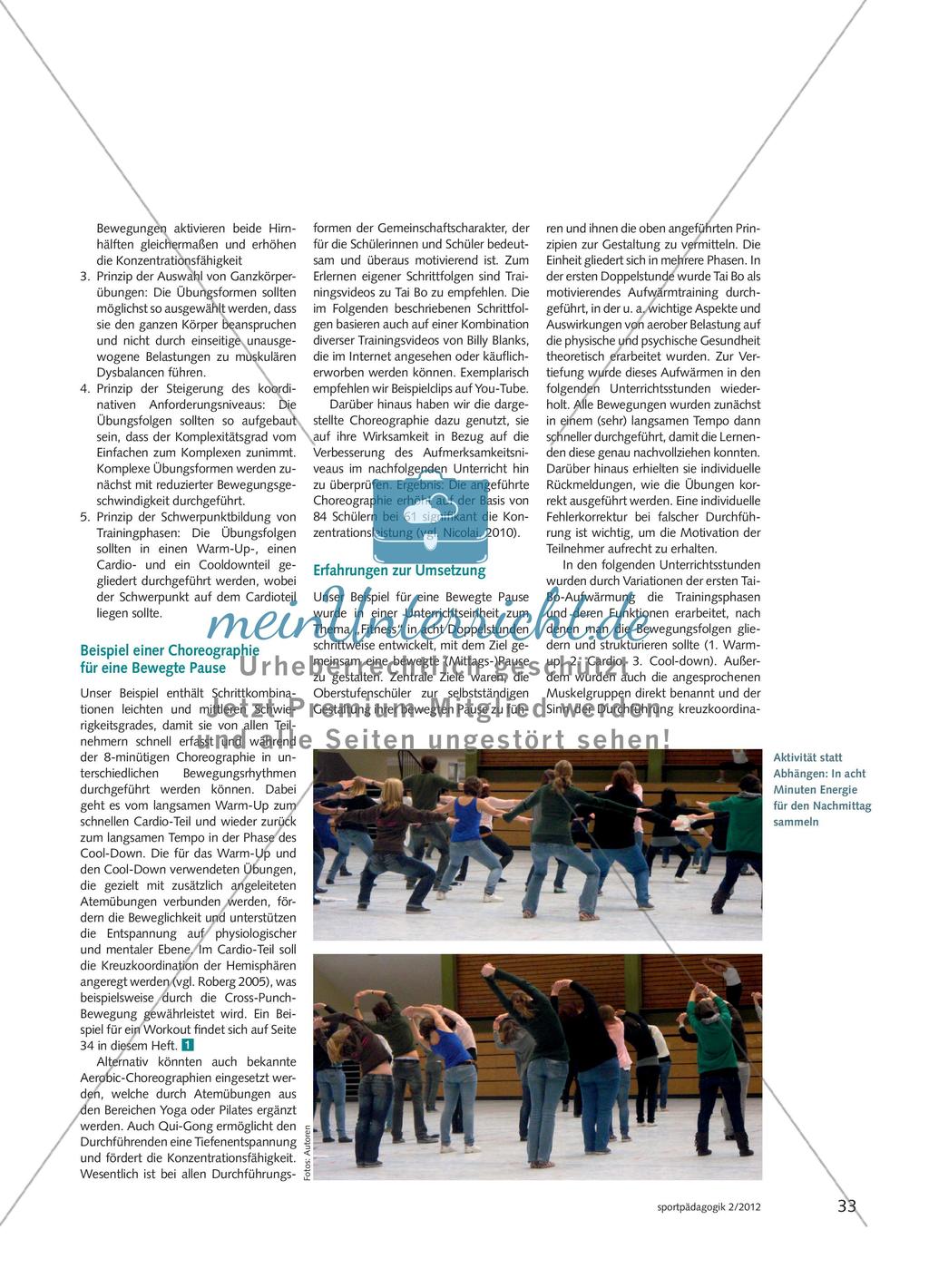 Bewegte Pause in der Sek II Preview 2