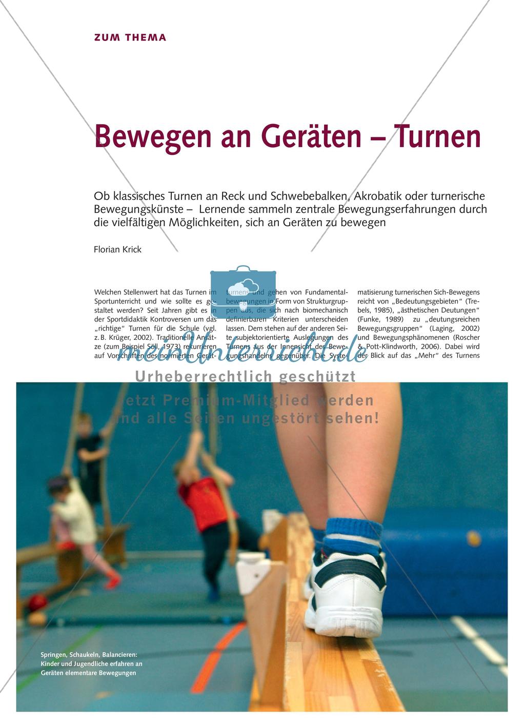 Bewegen an Geräten: Lernpotential des Turnens Preview 1