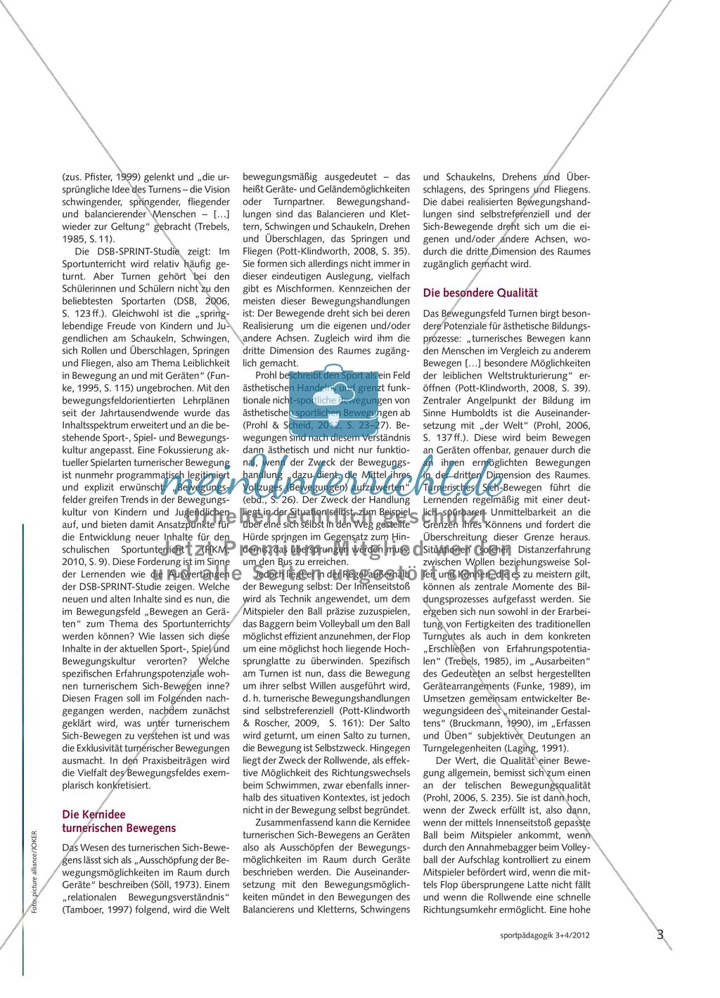 Bewegen an Geräten: Lernpotential des Turnens Preview 2