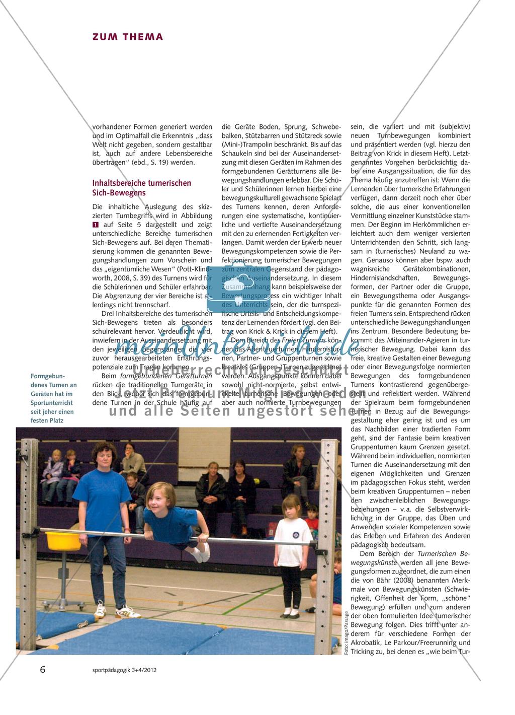 Bewegen an Geräten: Lernpotential des Turnens Preview 5