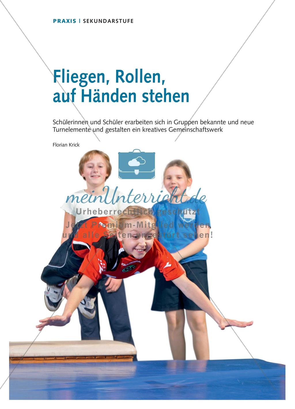 Flugrolle und Handstand in einer Mini-Turnkür Preview 1