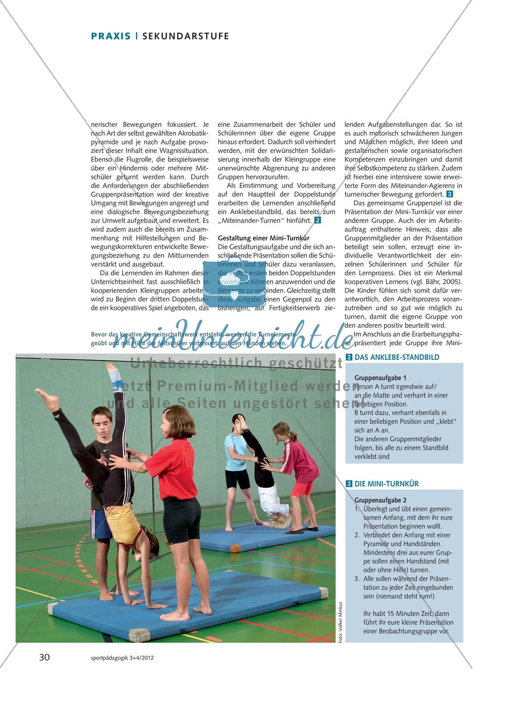 Flugrolle und Handstand in einer Mini-Turnkür Preview 3