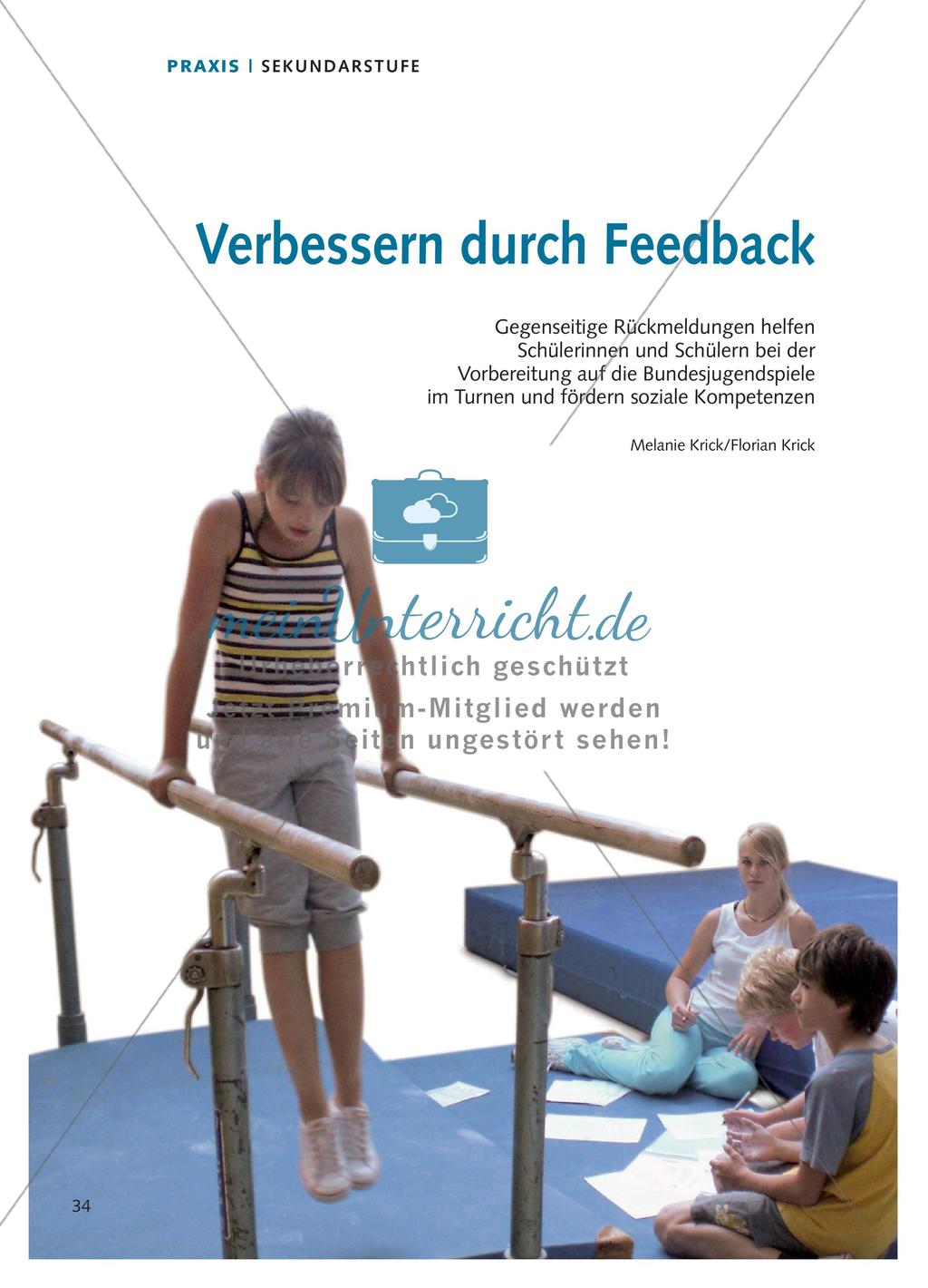 Verbessern der eigenen Turnfähigkeiten durch Feedback Preview 1