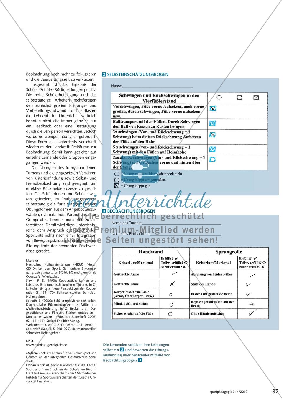 Verbessern der eigenen Turnfähigkeiten durch Feedback Preview 4