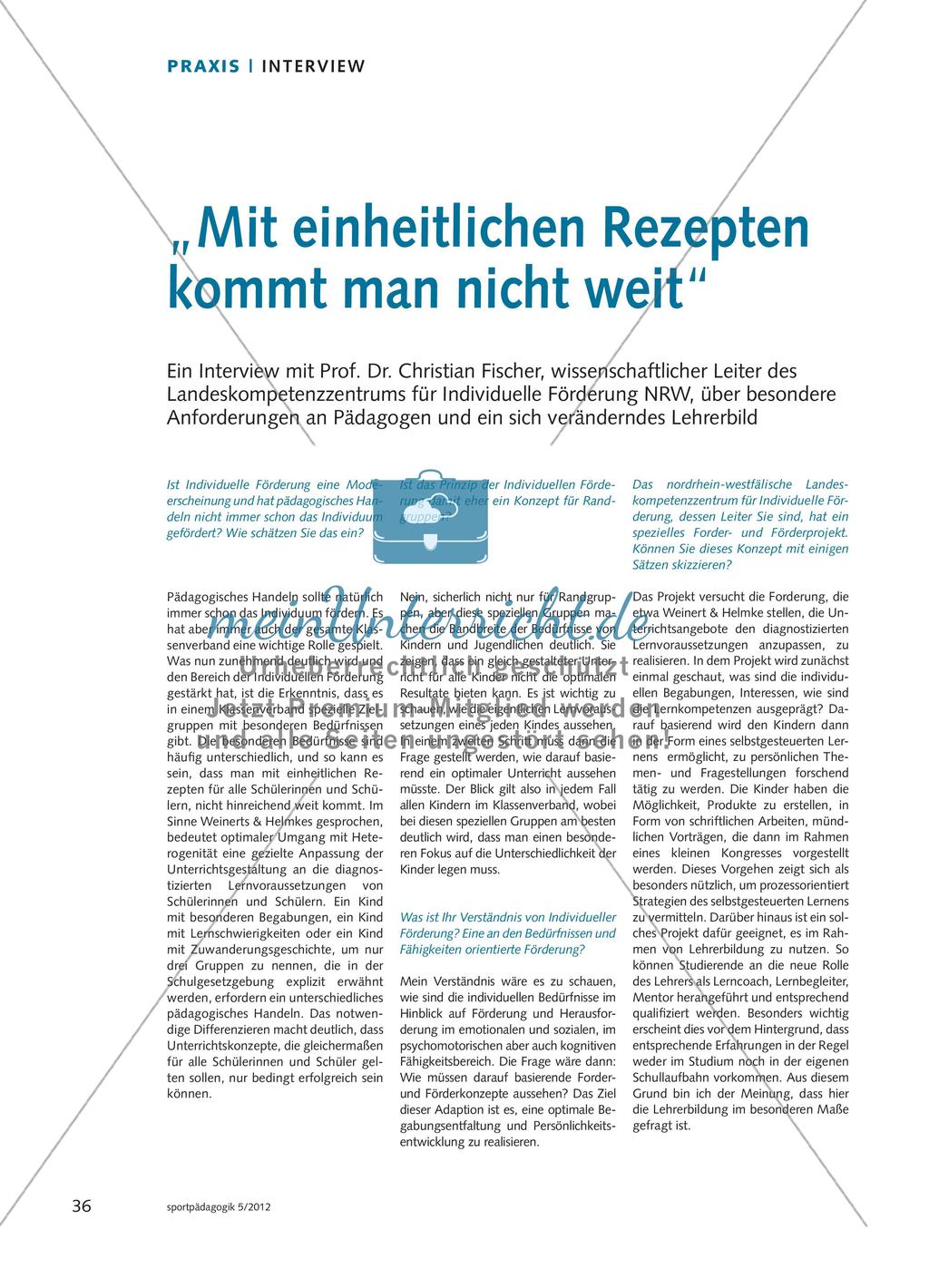 „Mit einheitlichen Rezepten kommt man nicht weit“ Preview 1