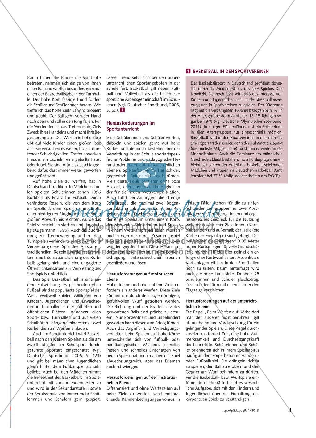 Herausforderungen und Potenziale von Basketball im Schulsport Preview 2