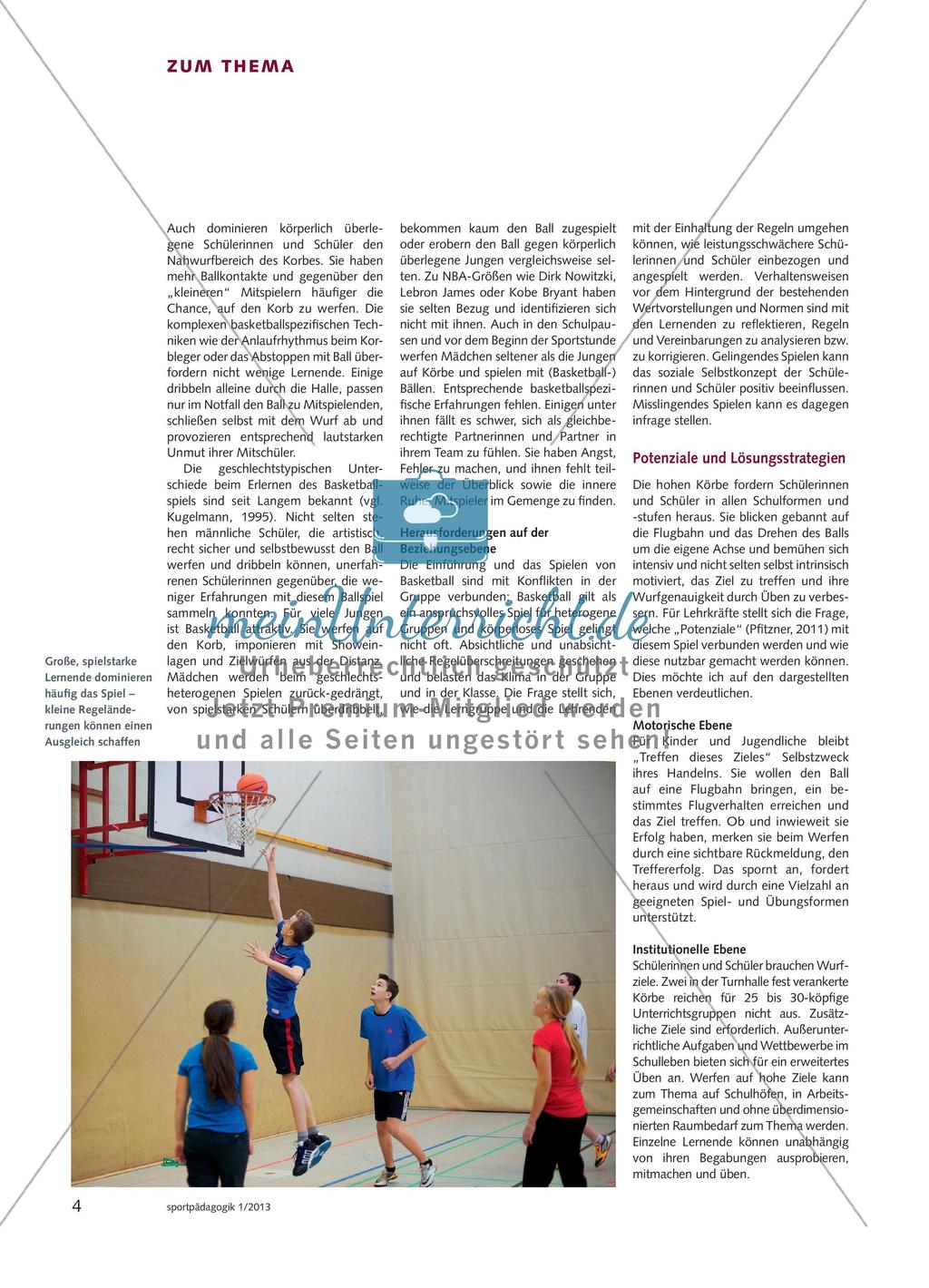 Herausforderungen und Potenziale von Basketball im Schulsport Preview 3