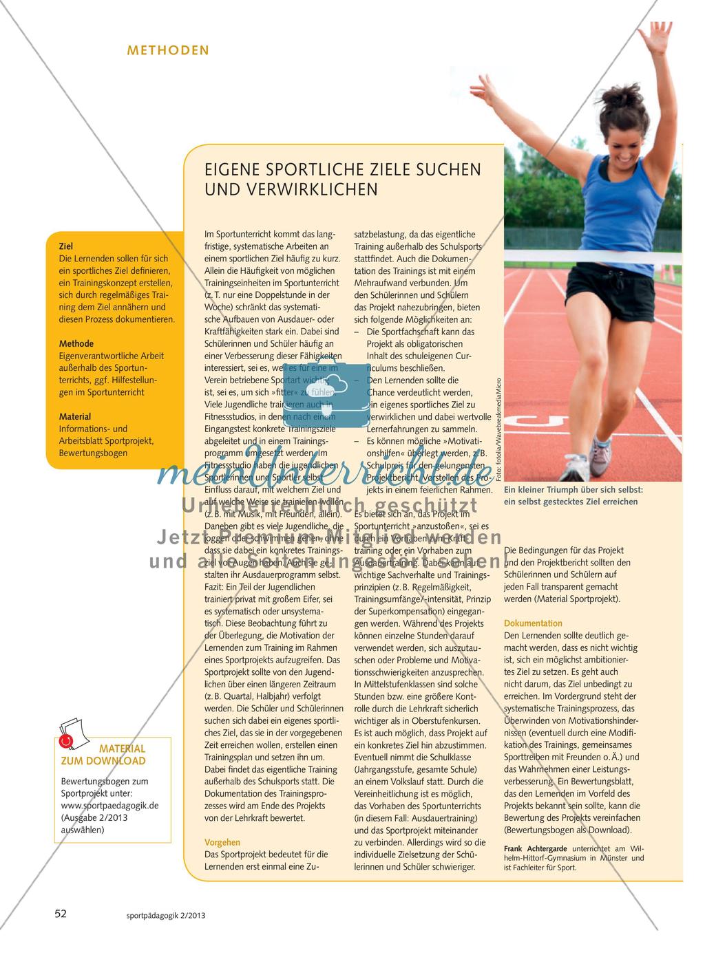 Eigene sportliche Ziele suchen und verwirklichen Preview 1