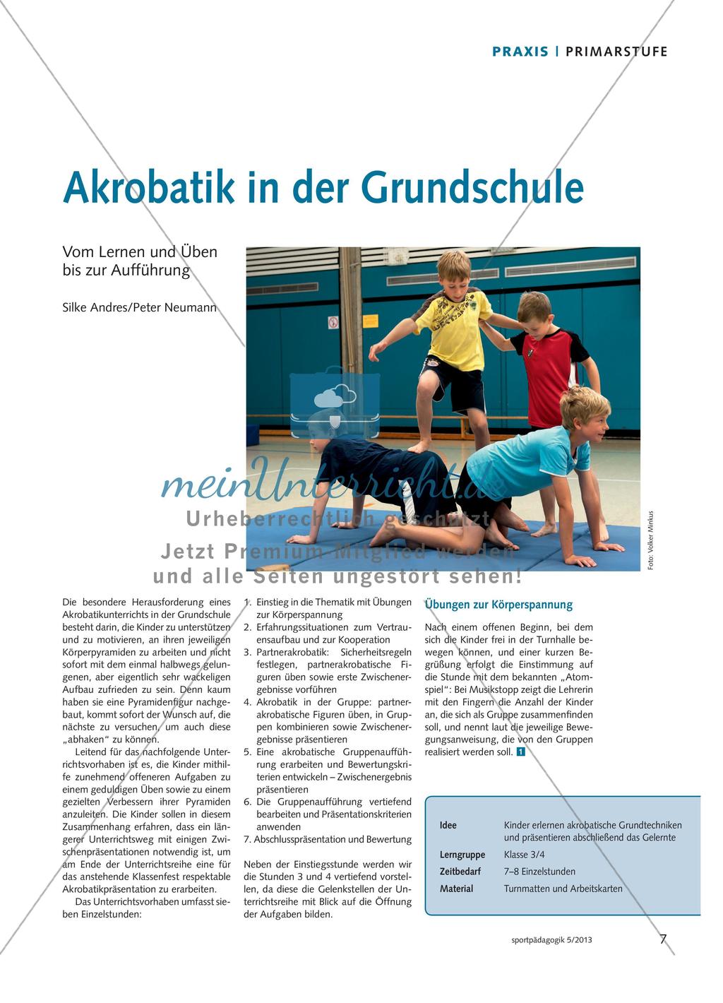 Akrobatik in der Grundschule Preview 1