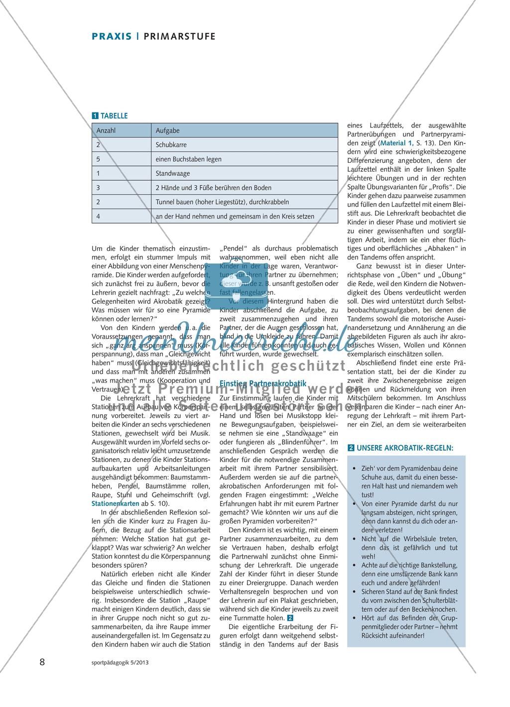 Akrobatik in der Grundschule Preview 2