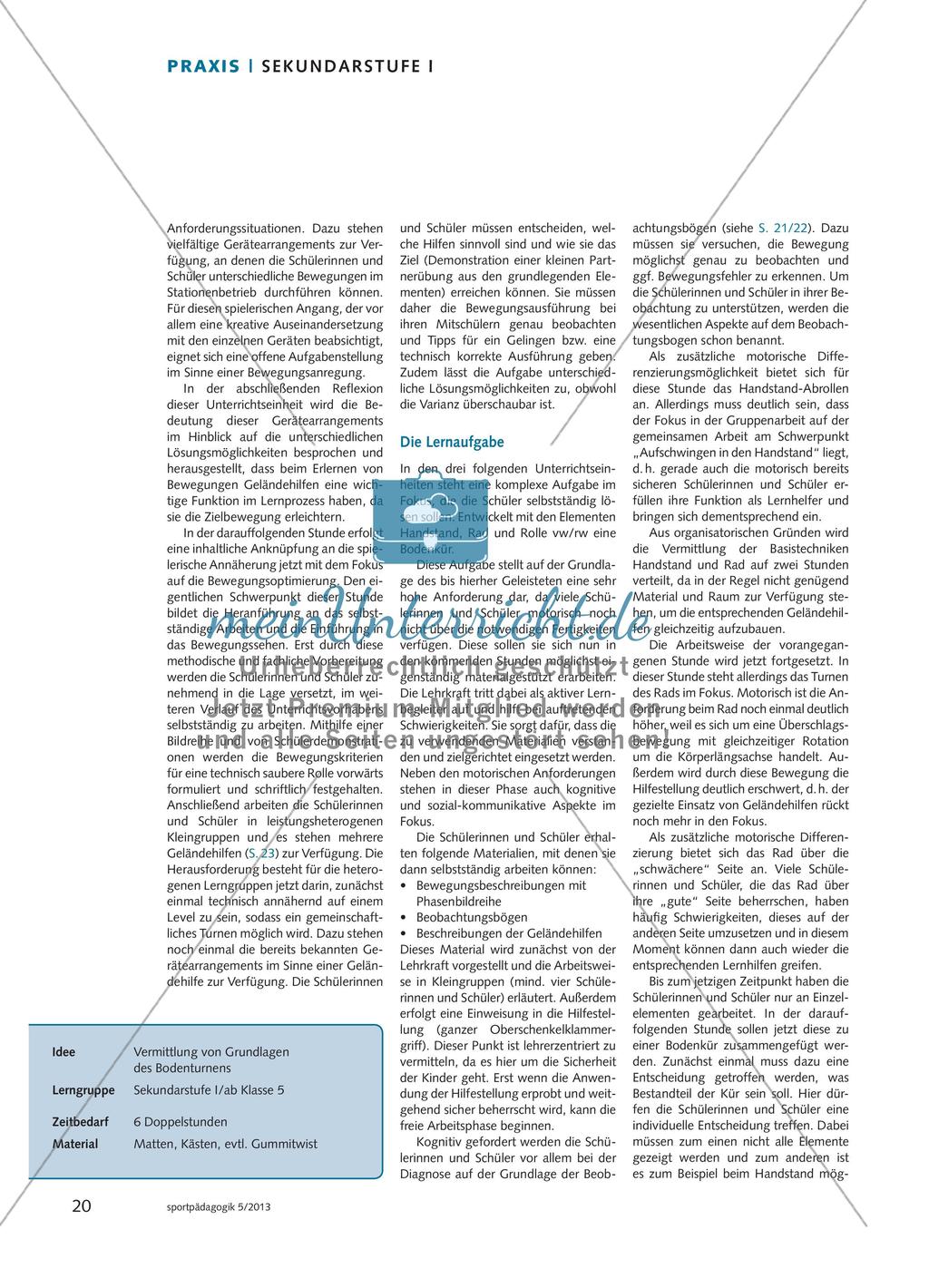 Bodenturnen individuell Preview 2