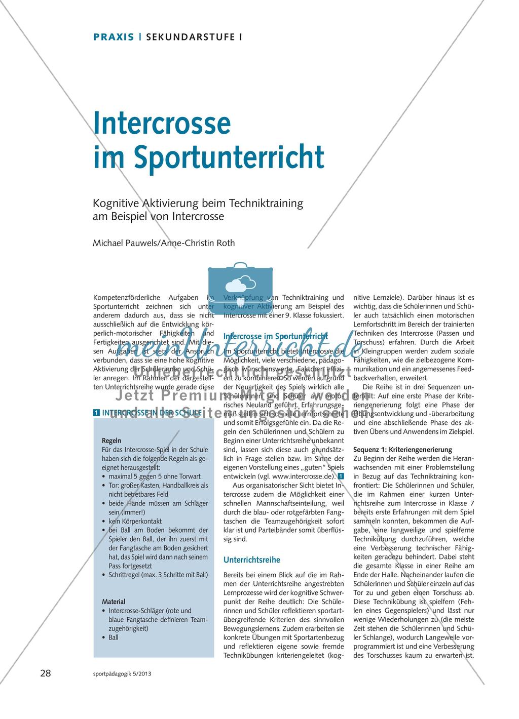 Intercrosse im Sportunterricht Preview 1
