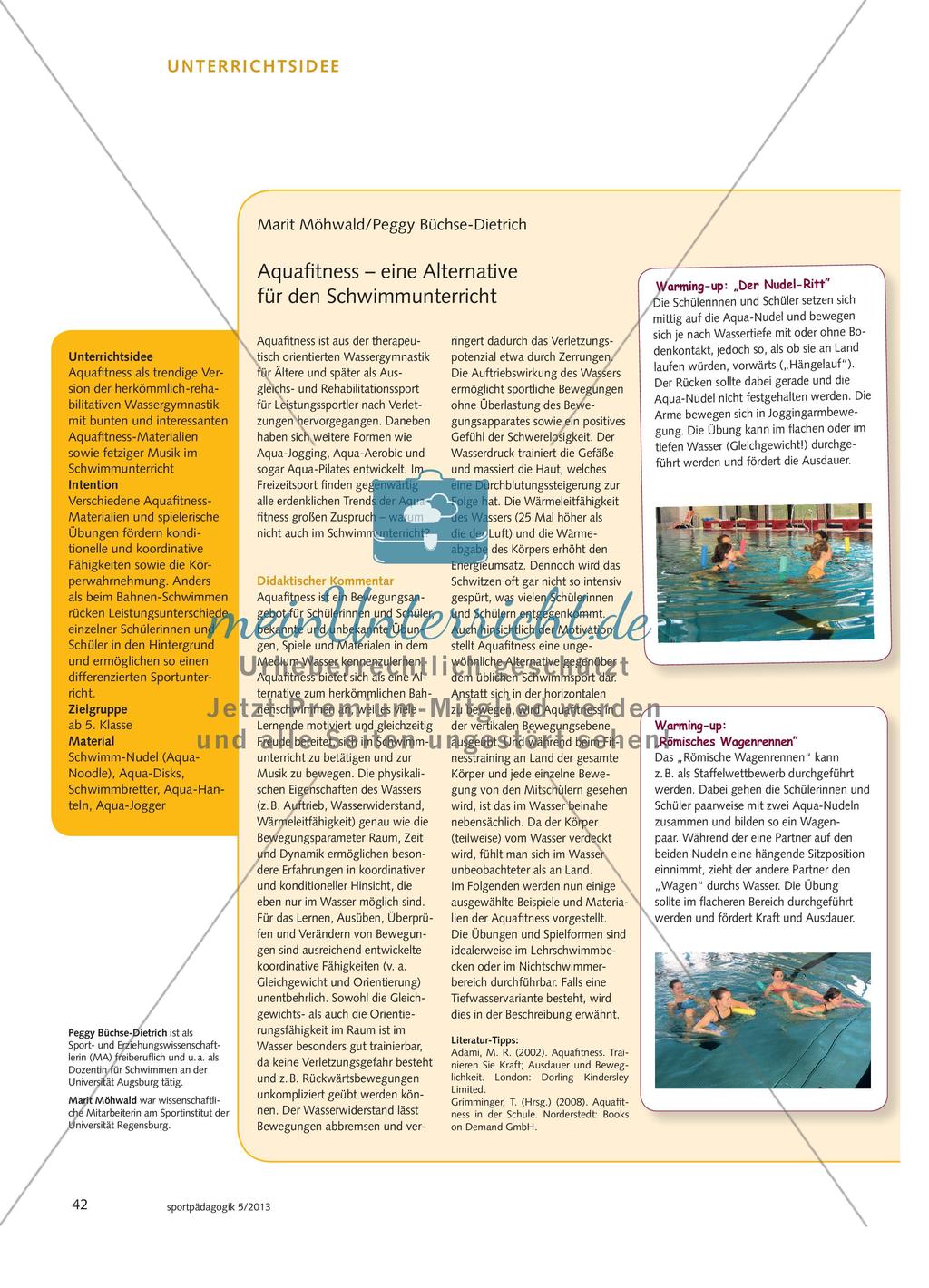 Aquafitness – eine Alternative für den Schwimmunterricht Preview 1