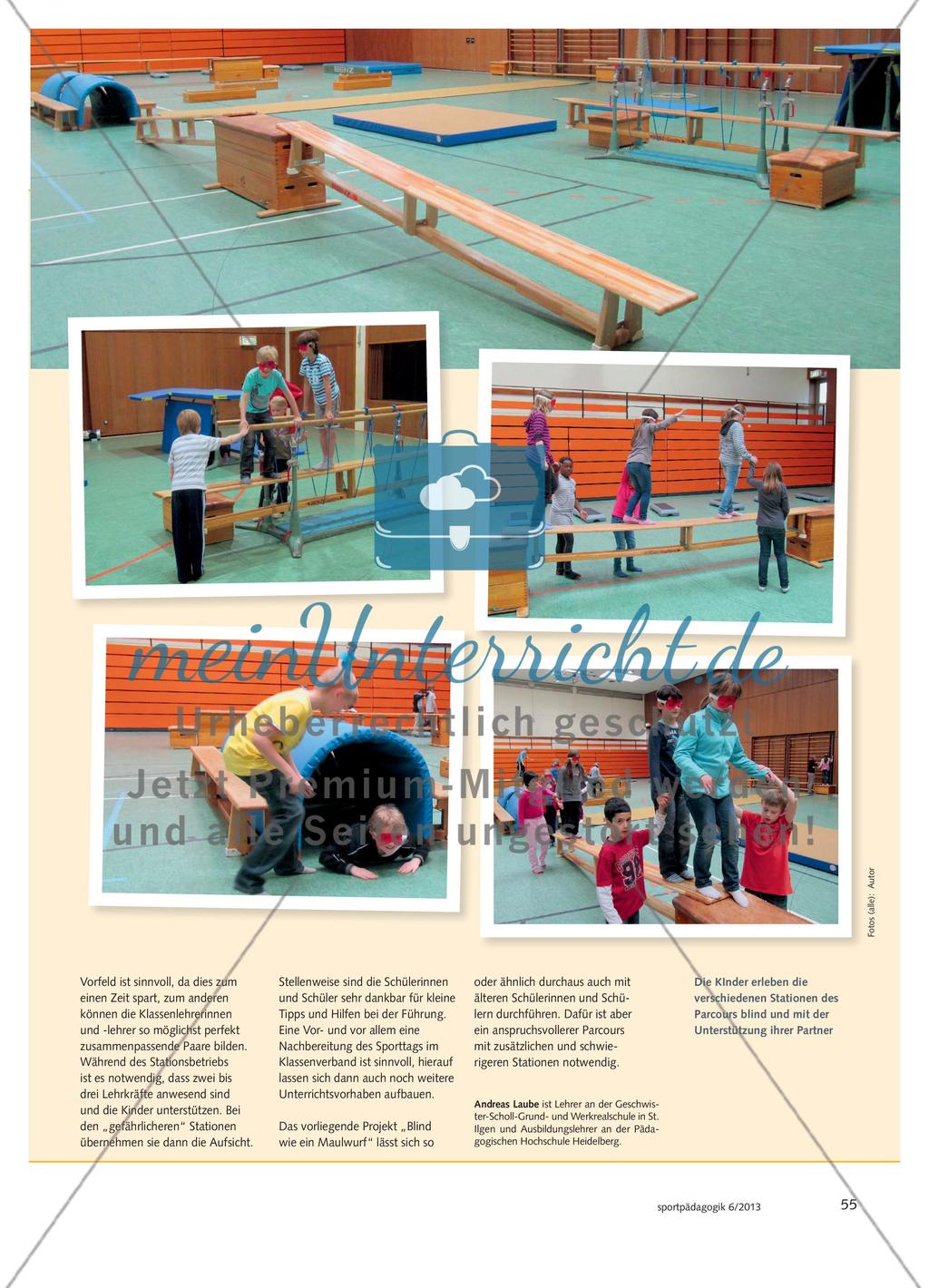 Blind wie ein Maulwurf: Ein erlebnispädagogischer Sporttag – nicht nur für die Grundschule Preview 2