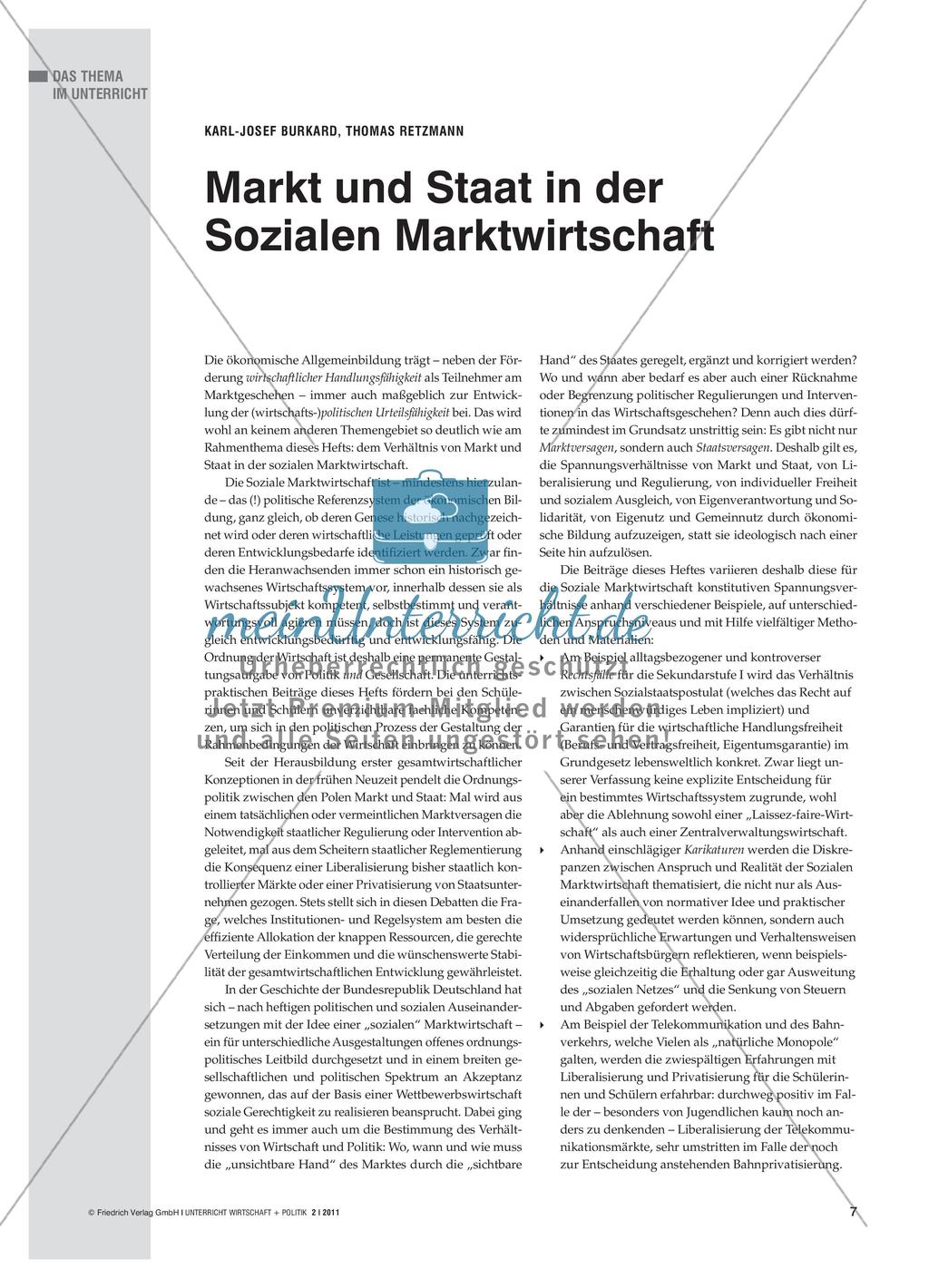 Markt und Staat in der Sozialen Marktwirtschaft Preview 1