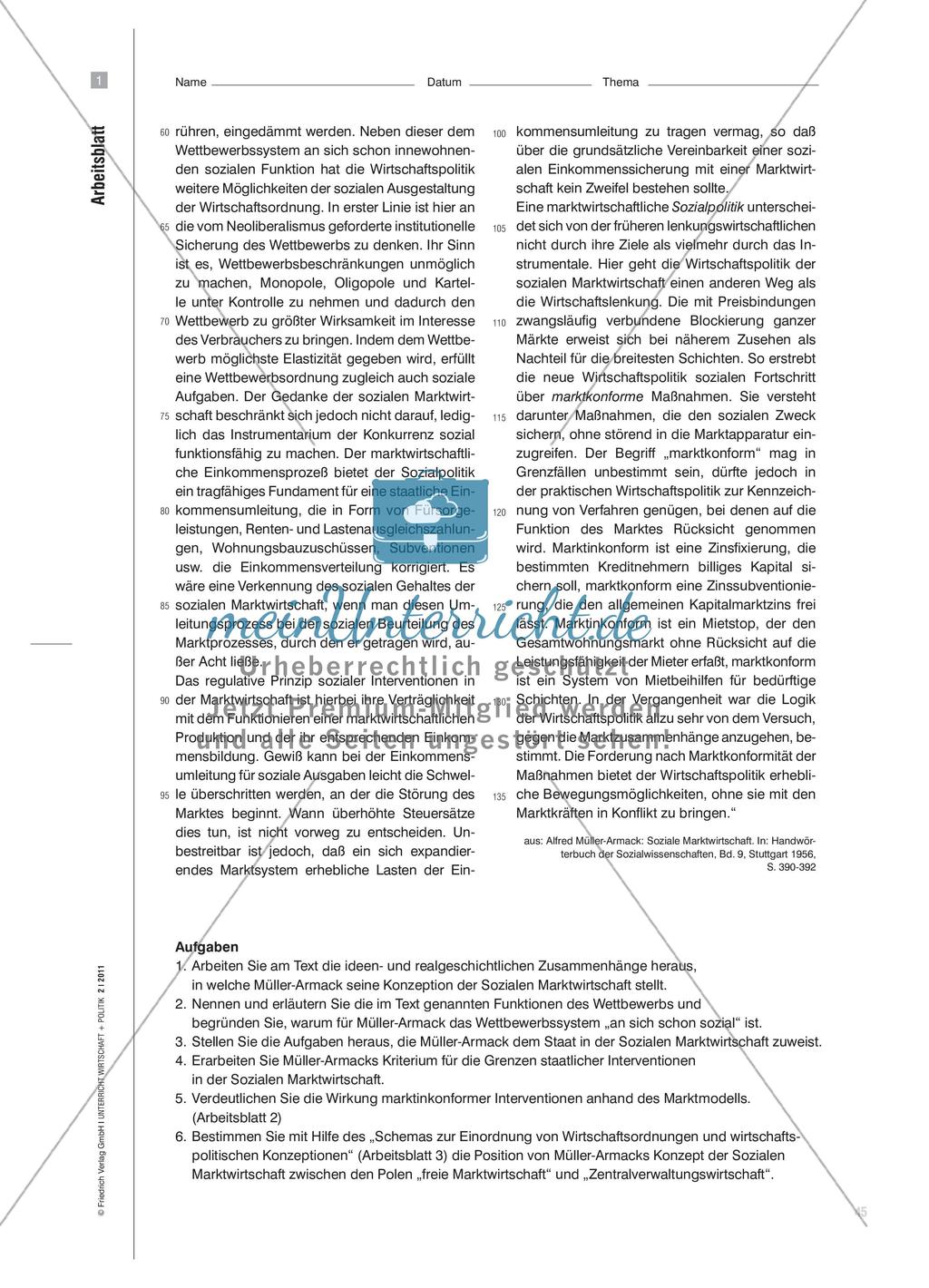 Marktwirtschaftliche Leistung und sozialer Fortschritt - Wissenschaftspropädeutisches Arbeiten an einem Text Alfred Müller-Armacks Preview 4