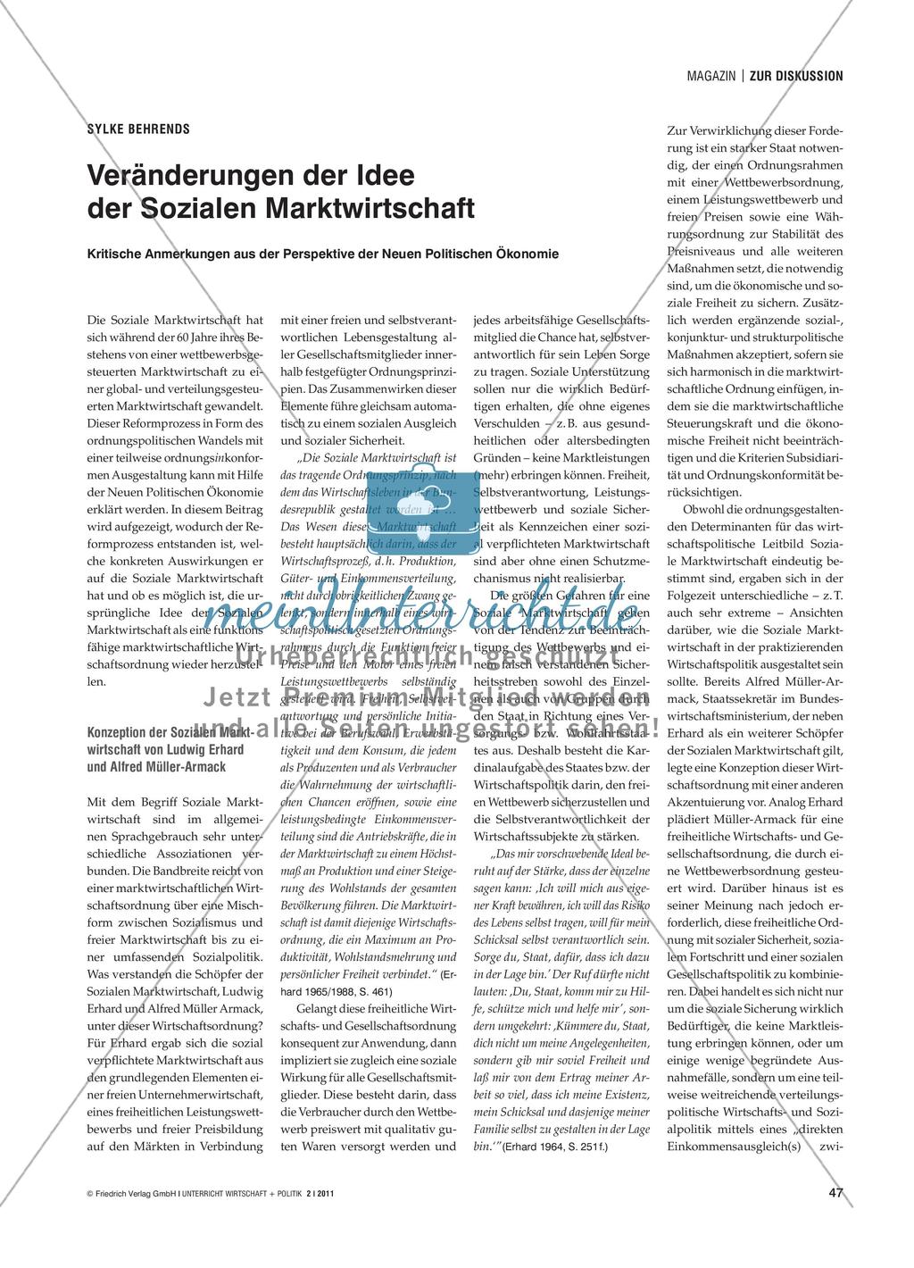 Veränderungen der Idee der Sozialen Marktwirtschaft Preview 1
