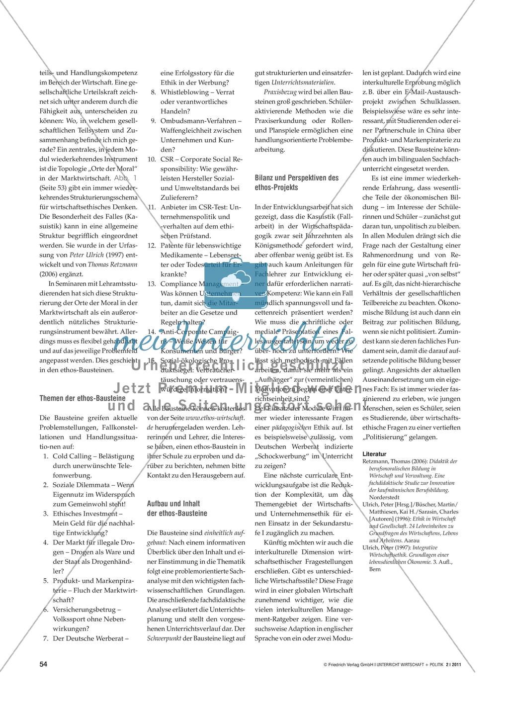 Wirtschafts- und Unternehmensethik in der ökonomischen und politischen Bildung Preview 2