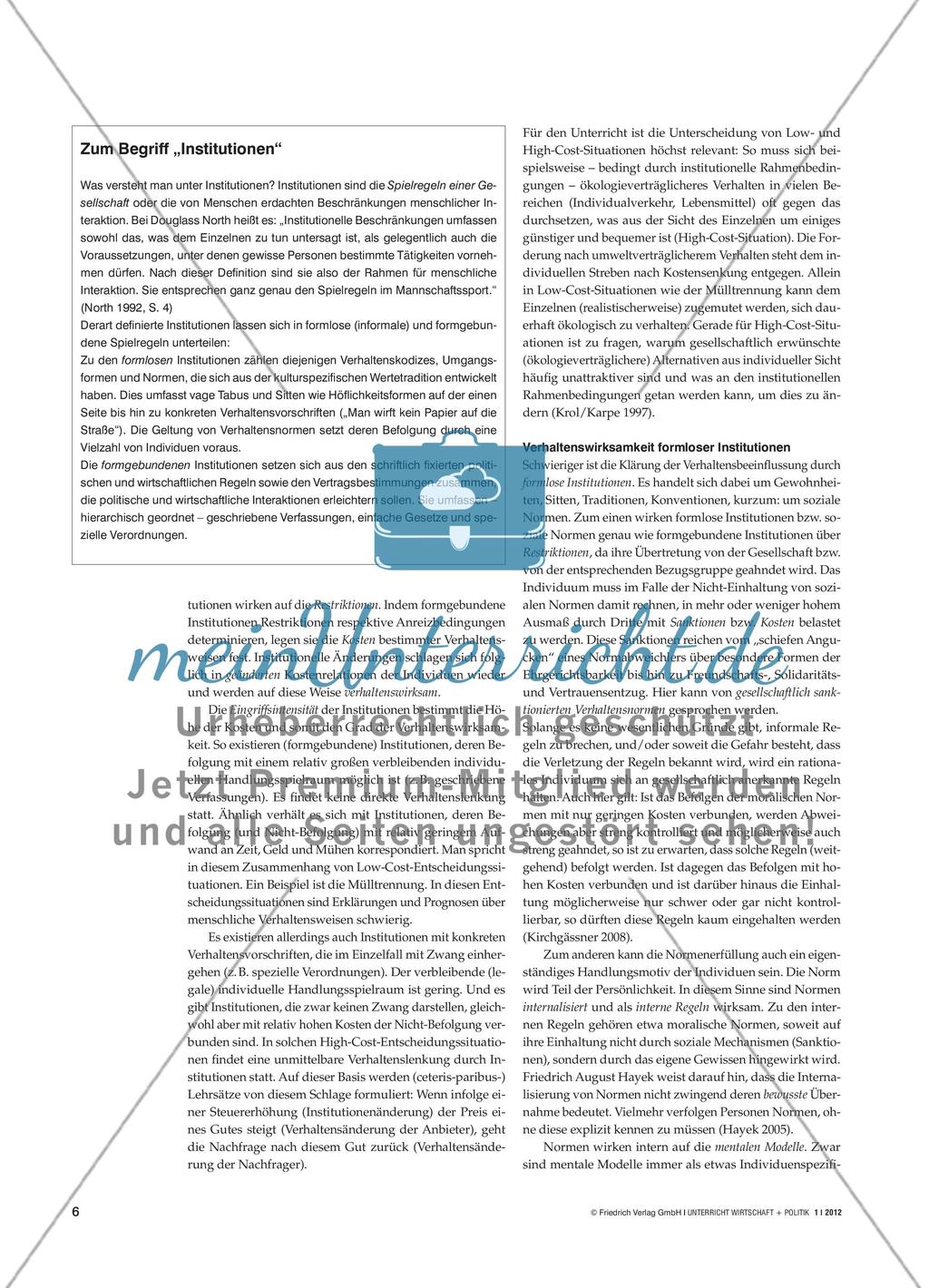 Die Spielregeln der Gesellschaft - Grundlagen der modernen Institutionentheorie Preview 3