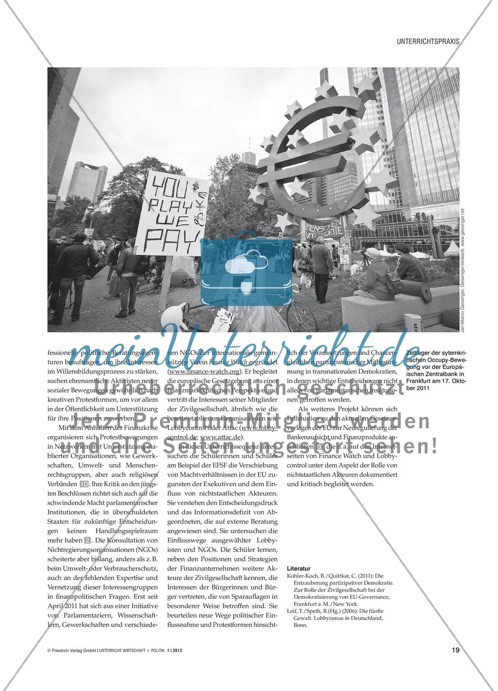 Machtverlust parlamentarischer Institutionen? - Die Rolle nichtstaatlicher Akteure in der Eurokrise Preview 2