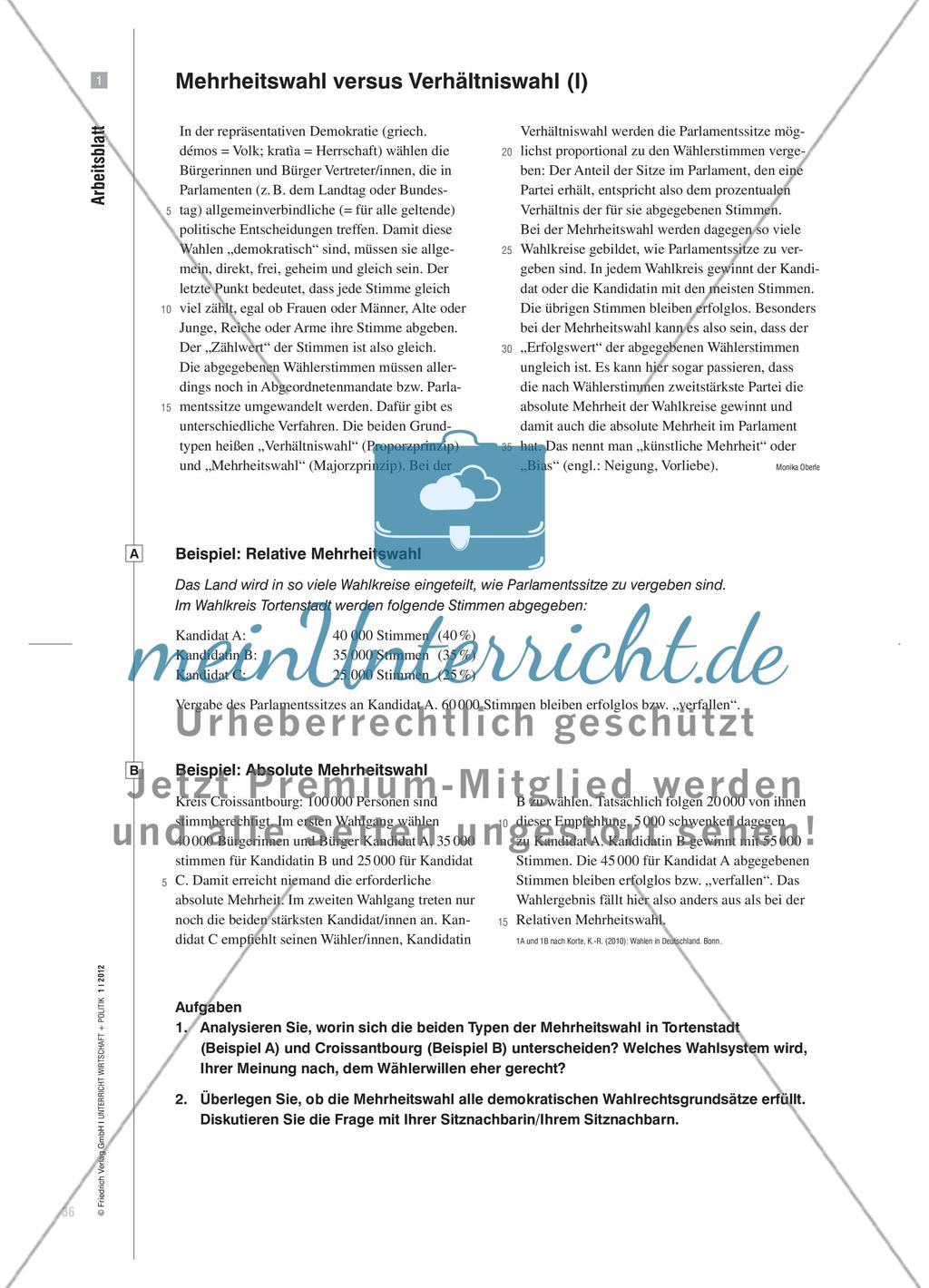 Wahlsysteme gestalten - Mehrheits- vs. Verhältniswahlrecht im Politikunterricht Preview 2