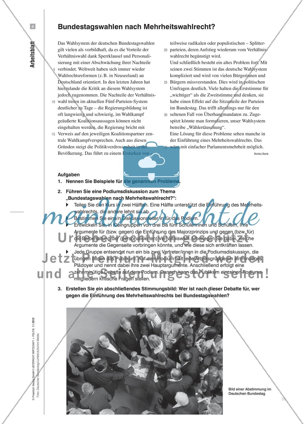 Wahlsysteme gestalten - Mehrheits- vs. Verhältniswahlrecht im Politikunterricht Preview 5