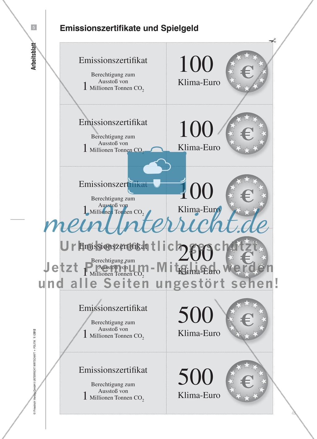 Emissionshandel gegen Klimawandel? - Ein Classroom-Experiment zum Verständnis von Institutionen im Umweltbereich Preview 6