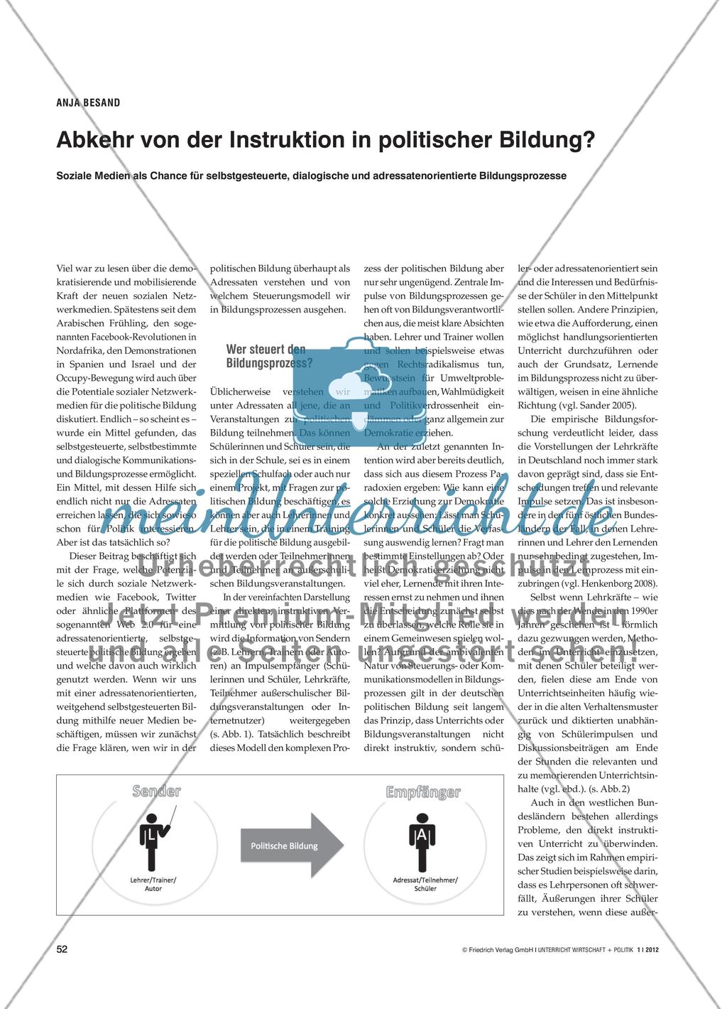 Abkehr von der Instruktion in politischer Bildung? Preview 1