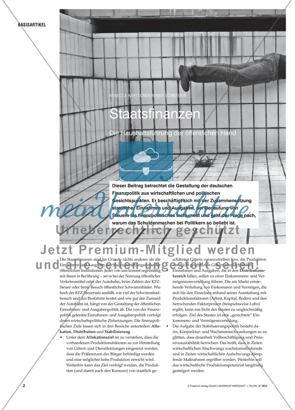 Staatsfinanzen - Die Haushaltsführung der öffentlichen Hand Preview 1