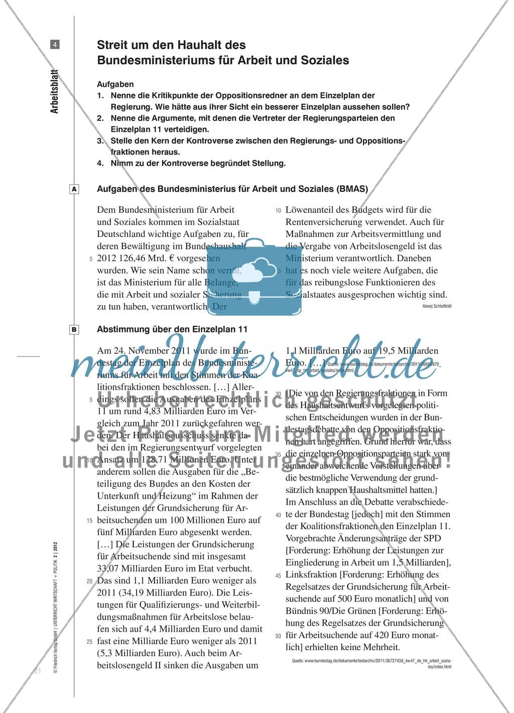 Der Bundeshaushalt - „Politik in Zahlen“ Preview 6