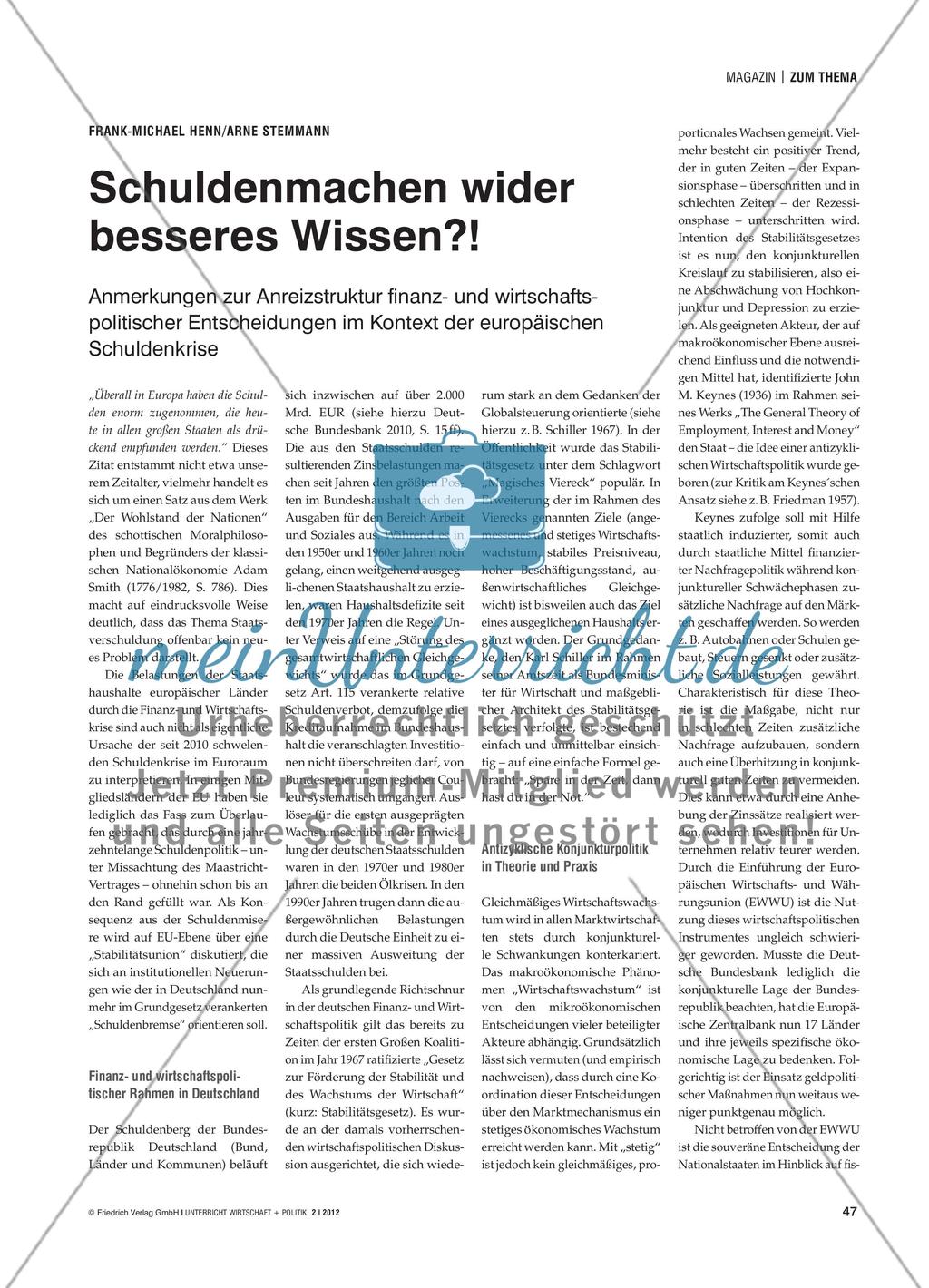 Schuldenmachen wider besseres Wissen?! Preview 1