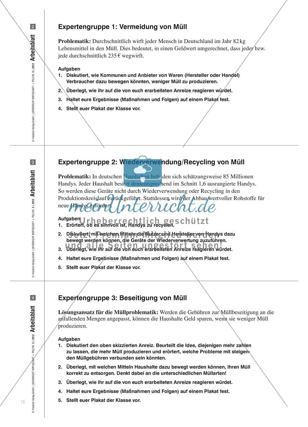Müllvermeidung: Erarbeitung individueller Strategien und allgemeiner Anreize im Unterricht Preview 3