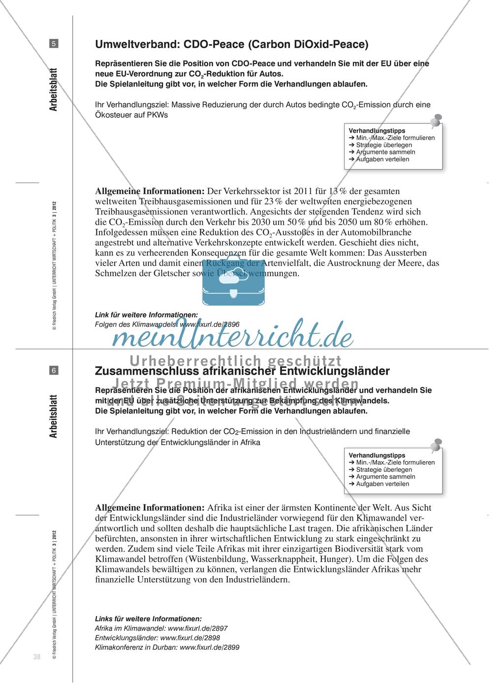 Verringerung des CO2-Ausstoßes bei Autos: Unterrichtssimulation von Verhandlungen für eine EU-Verordnung Preview 5