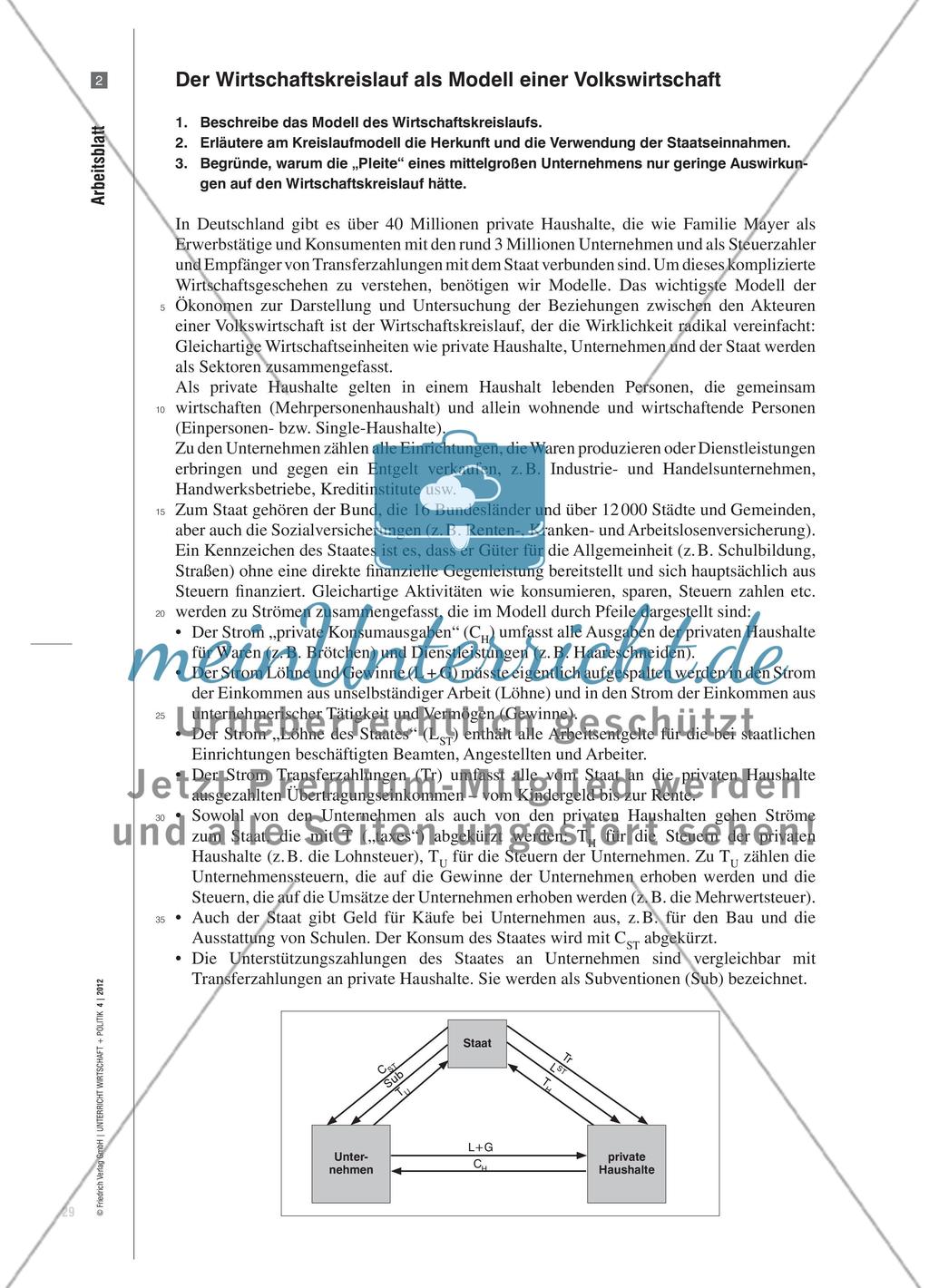 In Kreislaufzusammenhängen denken - Einführung des Wirtschaftskreislaufs als Analyseinstrument Preview 4