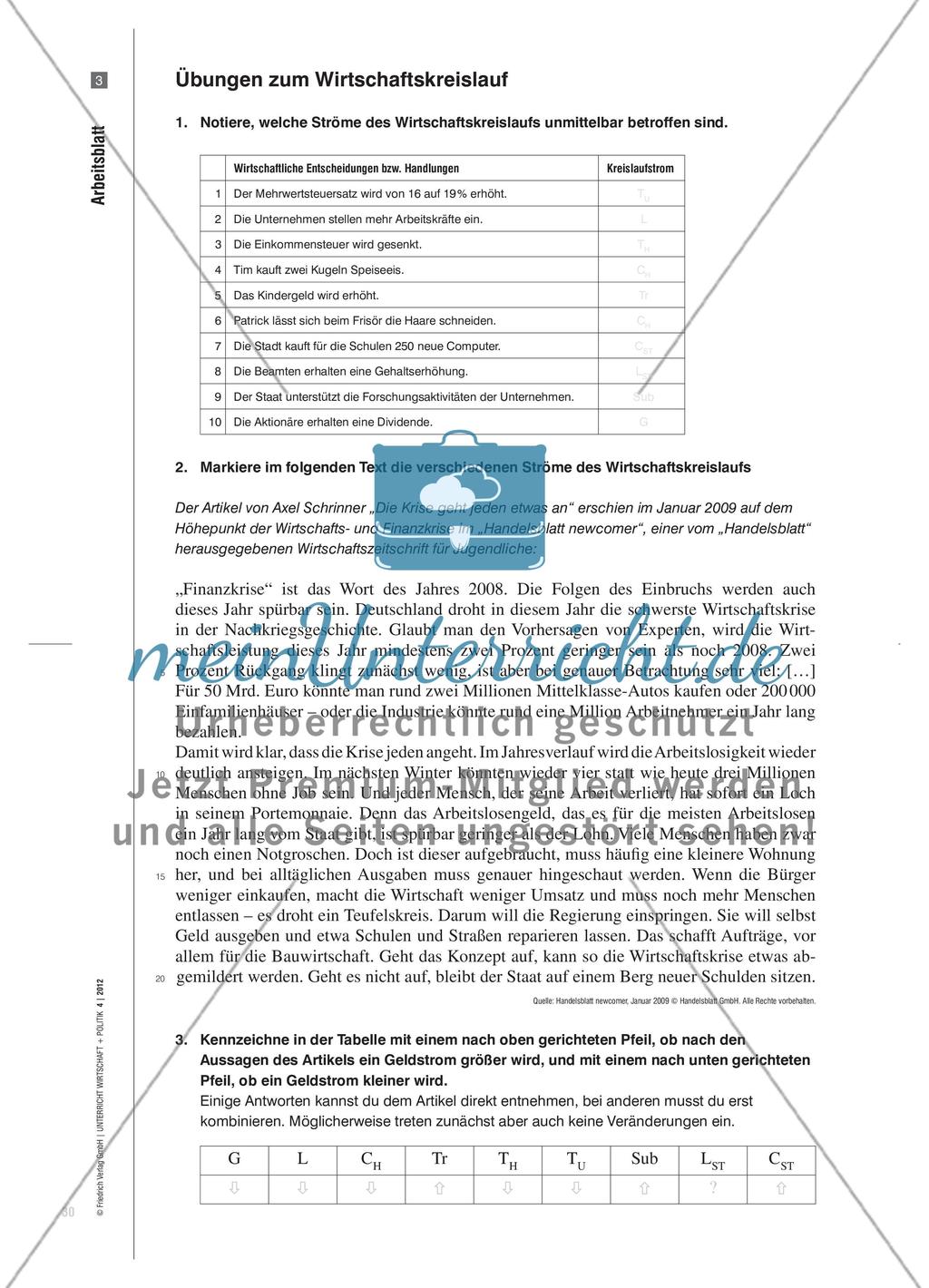 In Kreislaufzusammenhängen denken - Einführung des Wirtschaftskreislaufs als Analyseinstrument Preview 5